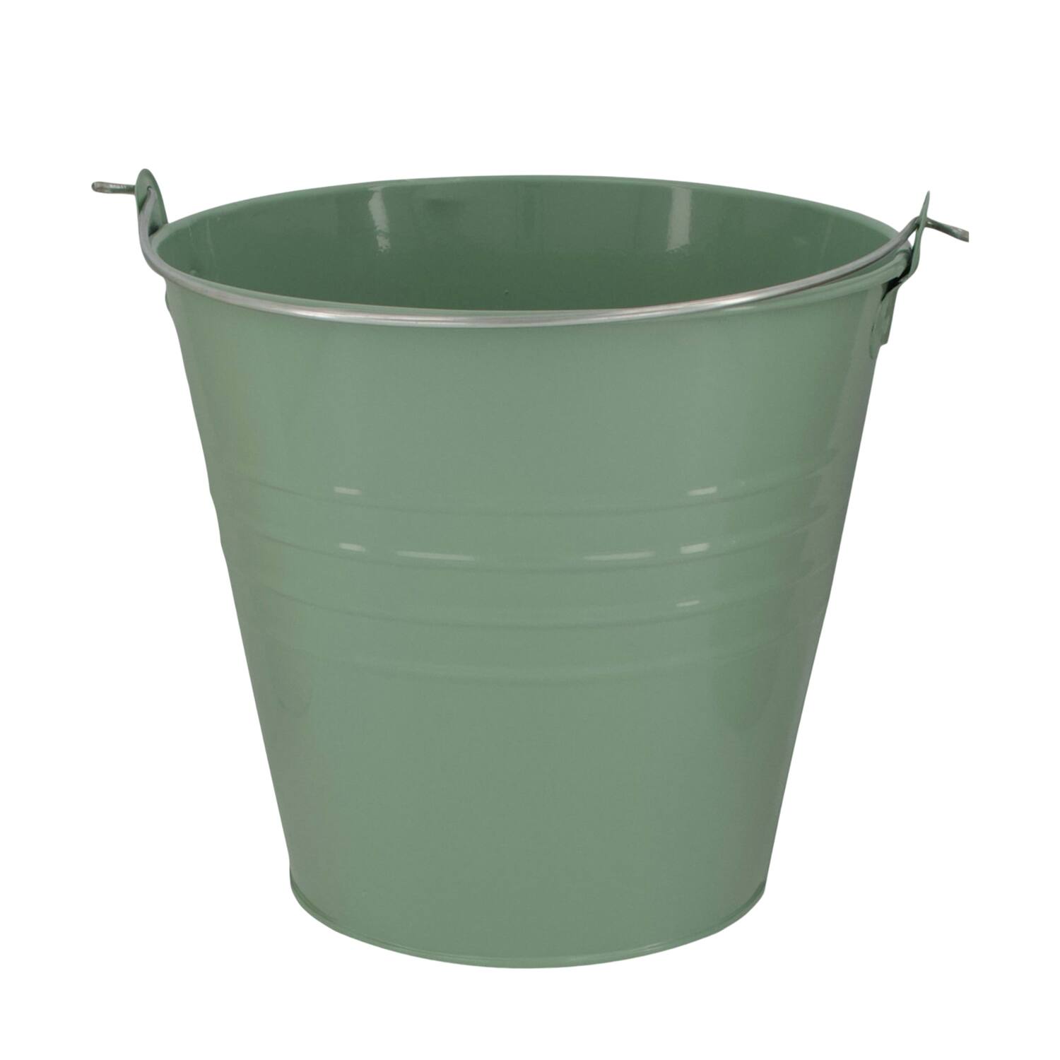 Bucket round metal with handle 24x24x22cm