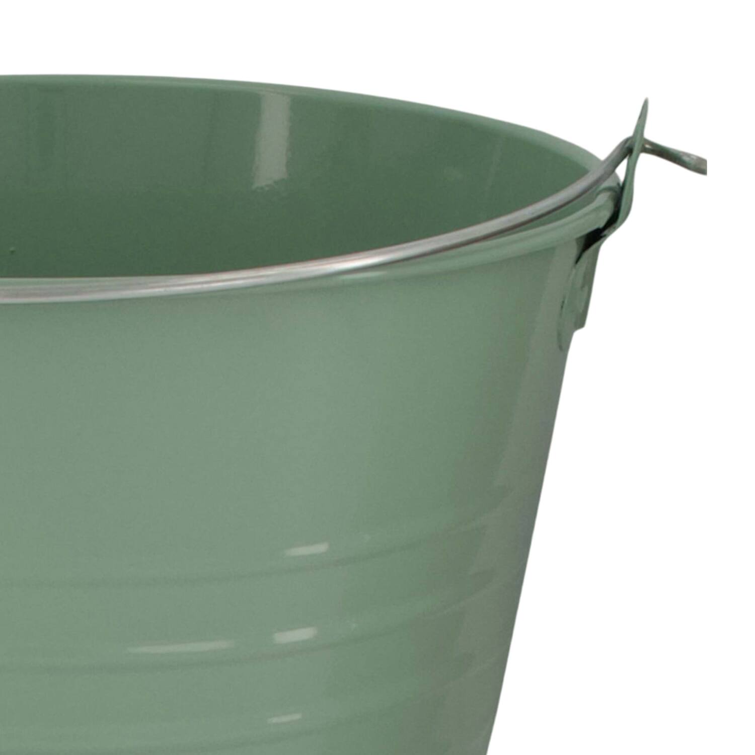 Bucket round metal with handle 24x24x22cm