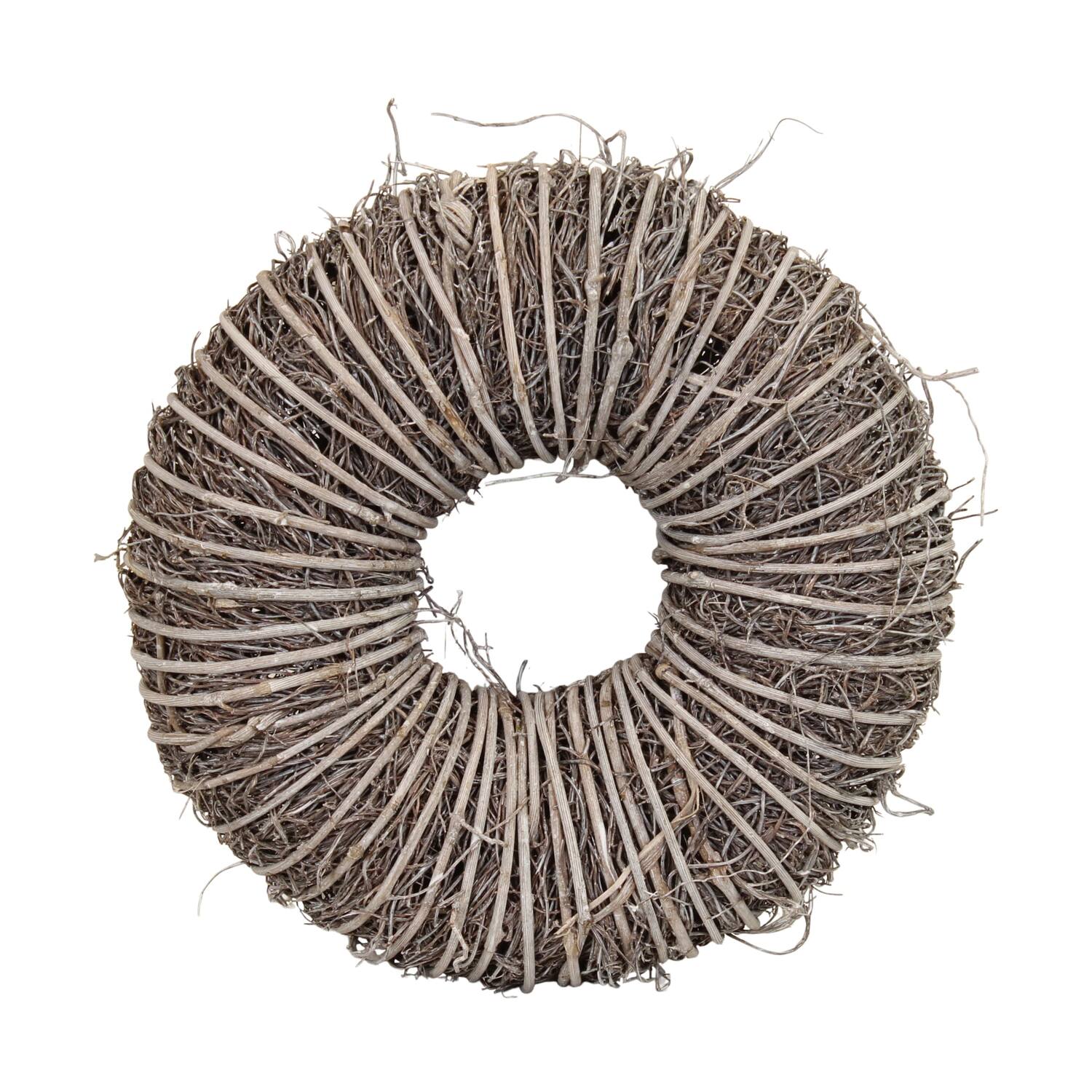 Wreath rattan 28x28x10cm - White