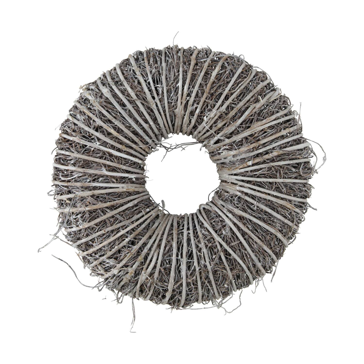 Wreath rattan 28x28x10cm - White