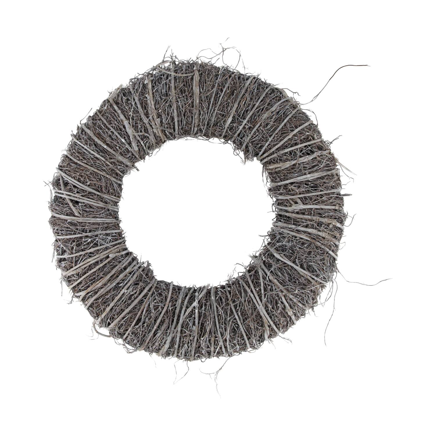 Wreath rattan 45x45x10cm - White