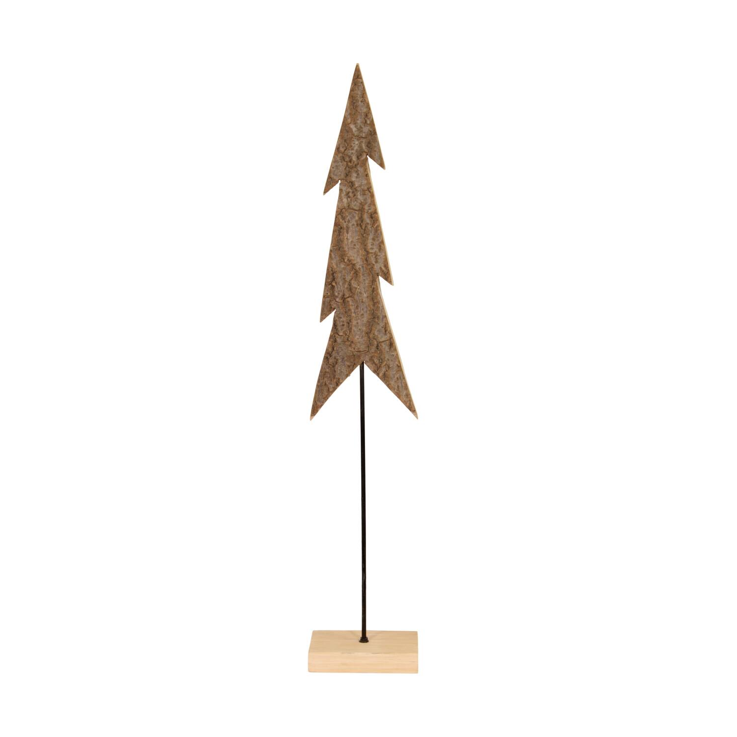Tree bark paulownia wood on stand 14x9x78cm