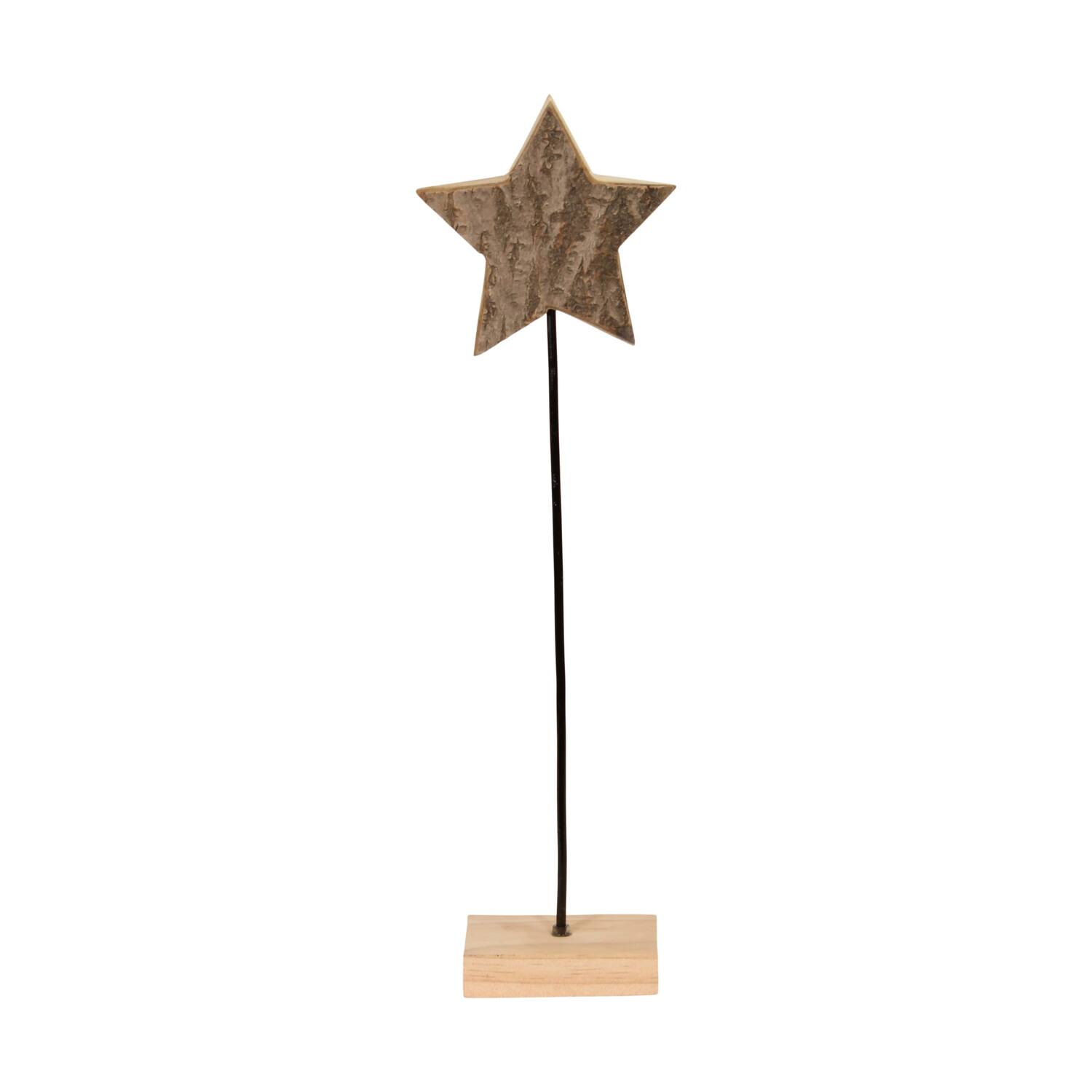 Star bark paulownia wood on stand 16x8x58cm