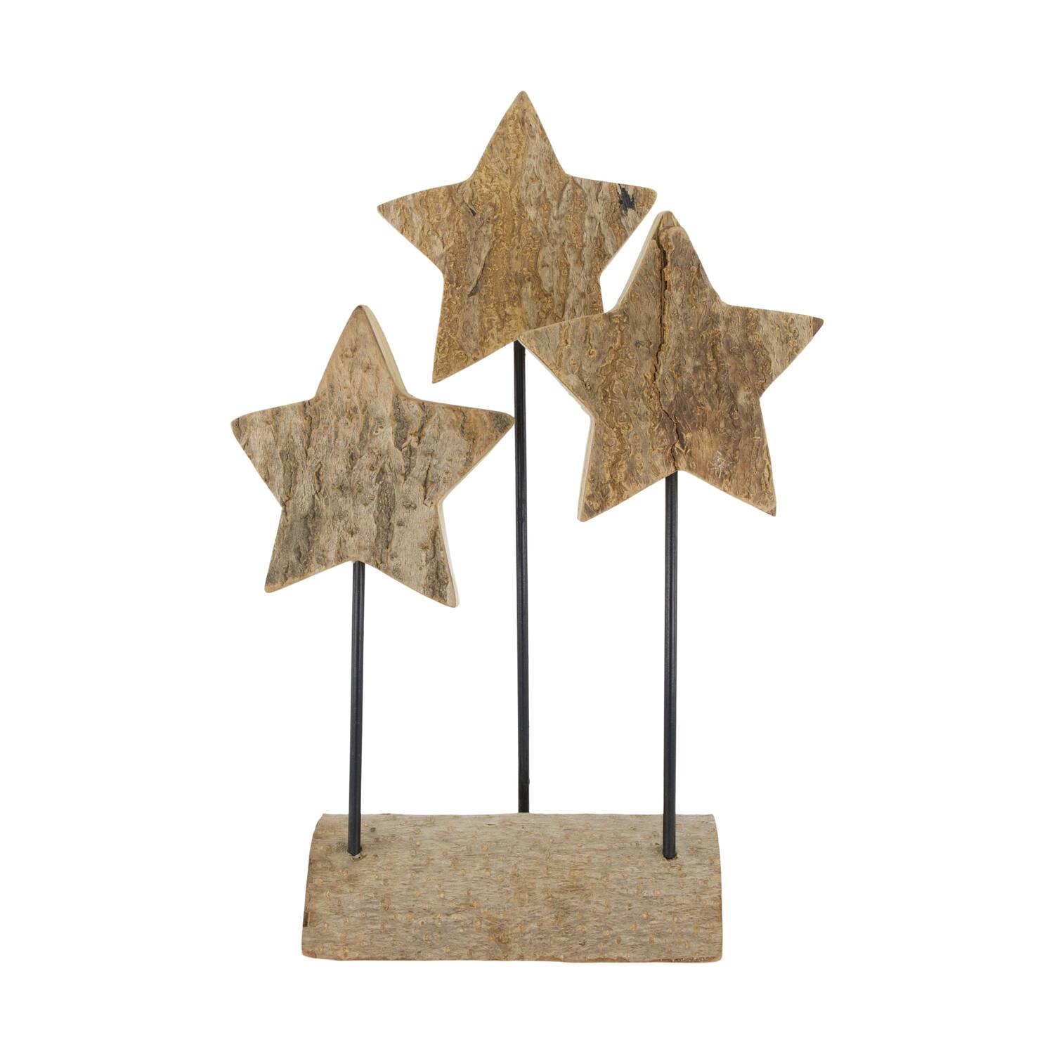 Statue star bark paulownia wood 28x10x38cm - Natural