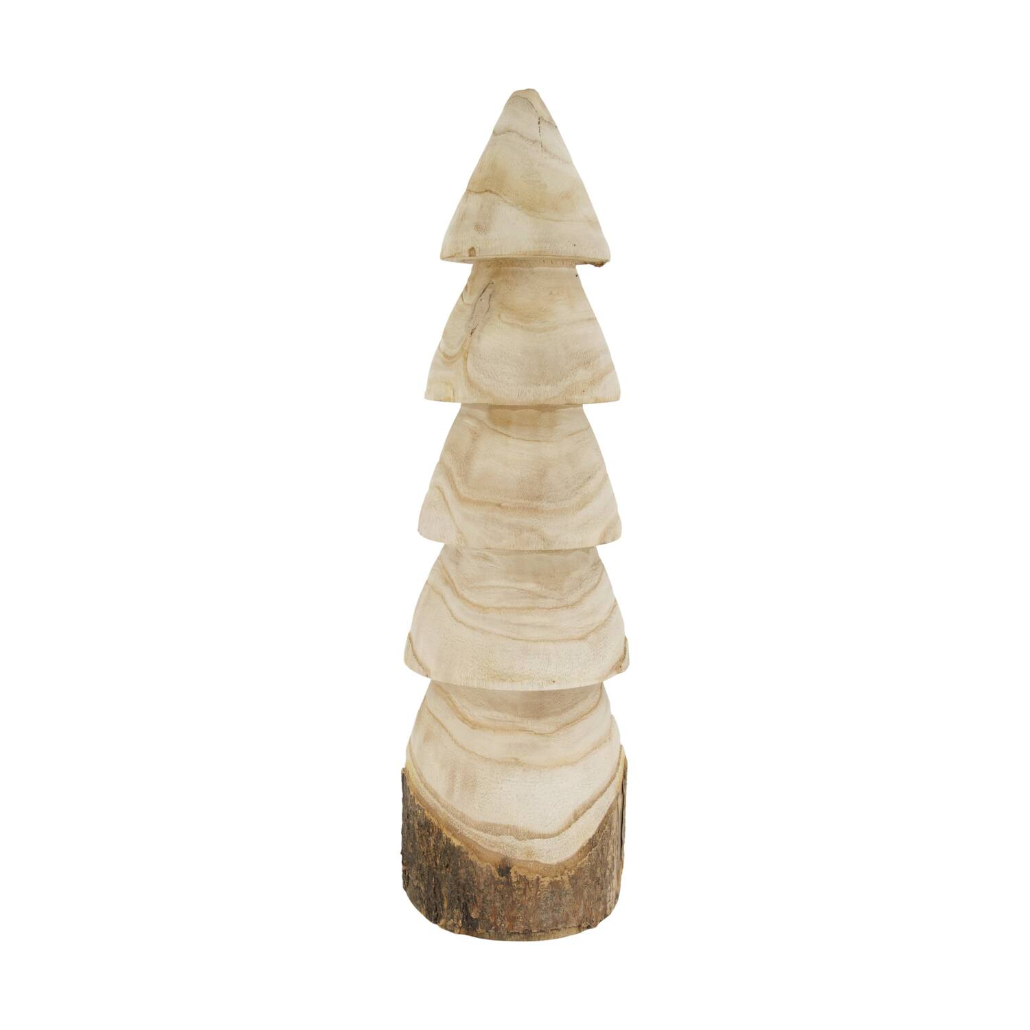Statue tree paulownia wood 20x20x58cm - Natural