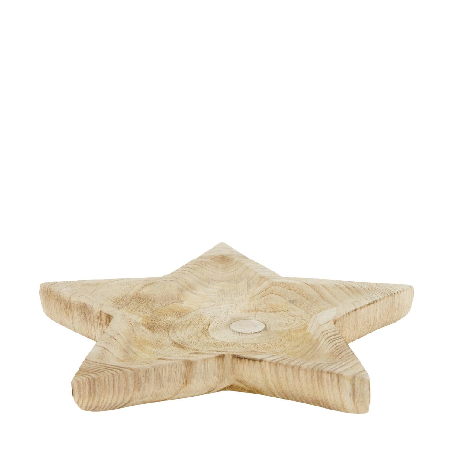 Tray star paulownia wood 28x28x3cm - Natural