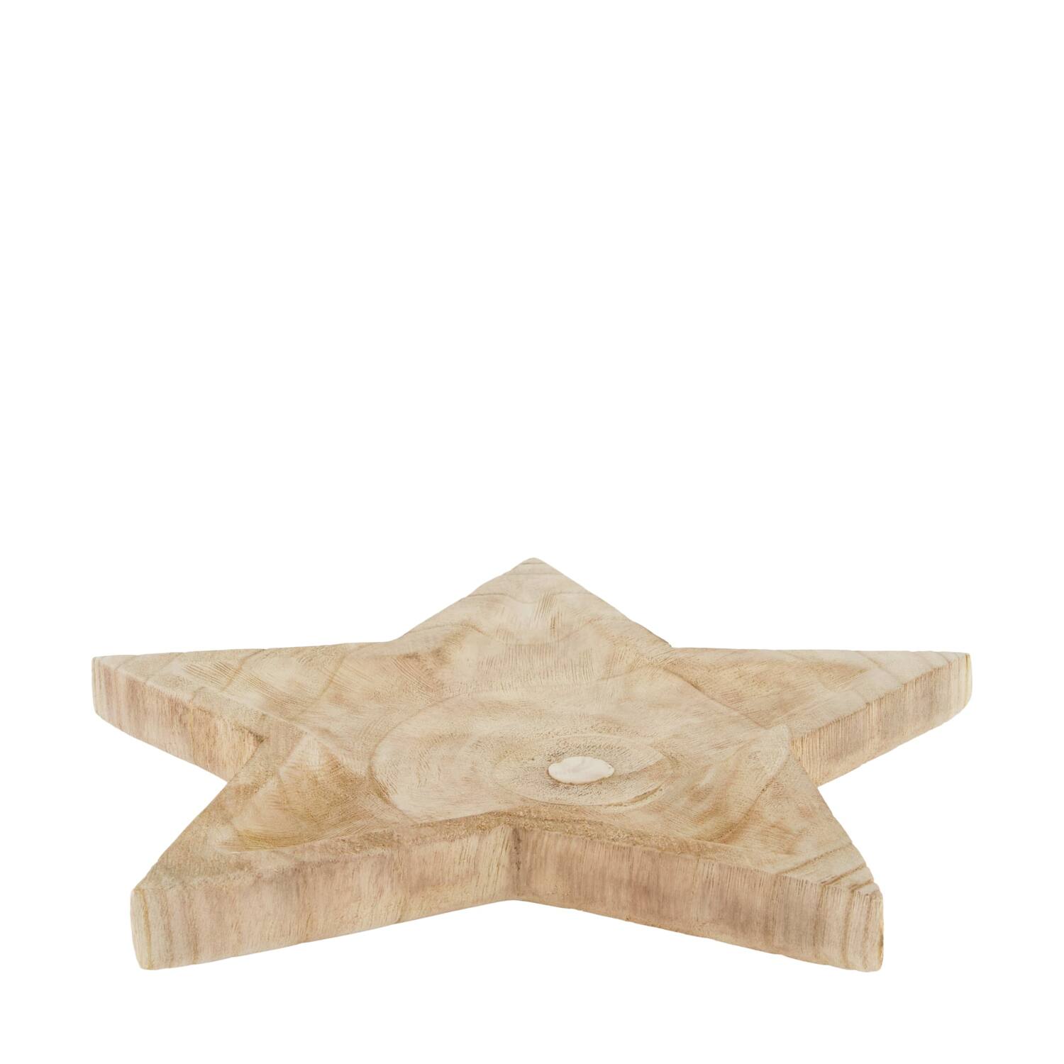 Tray star paulownia wood 38x38x3cm - Natural