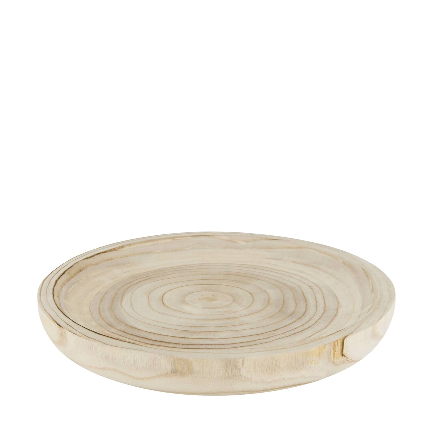 Tray round paulownia wood 33x33x4cm - Natural