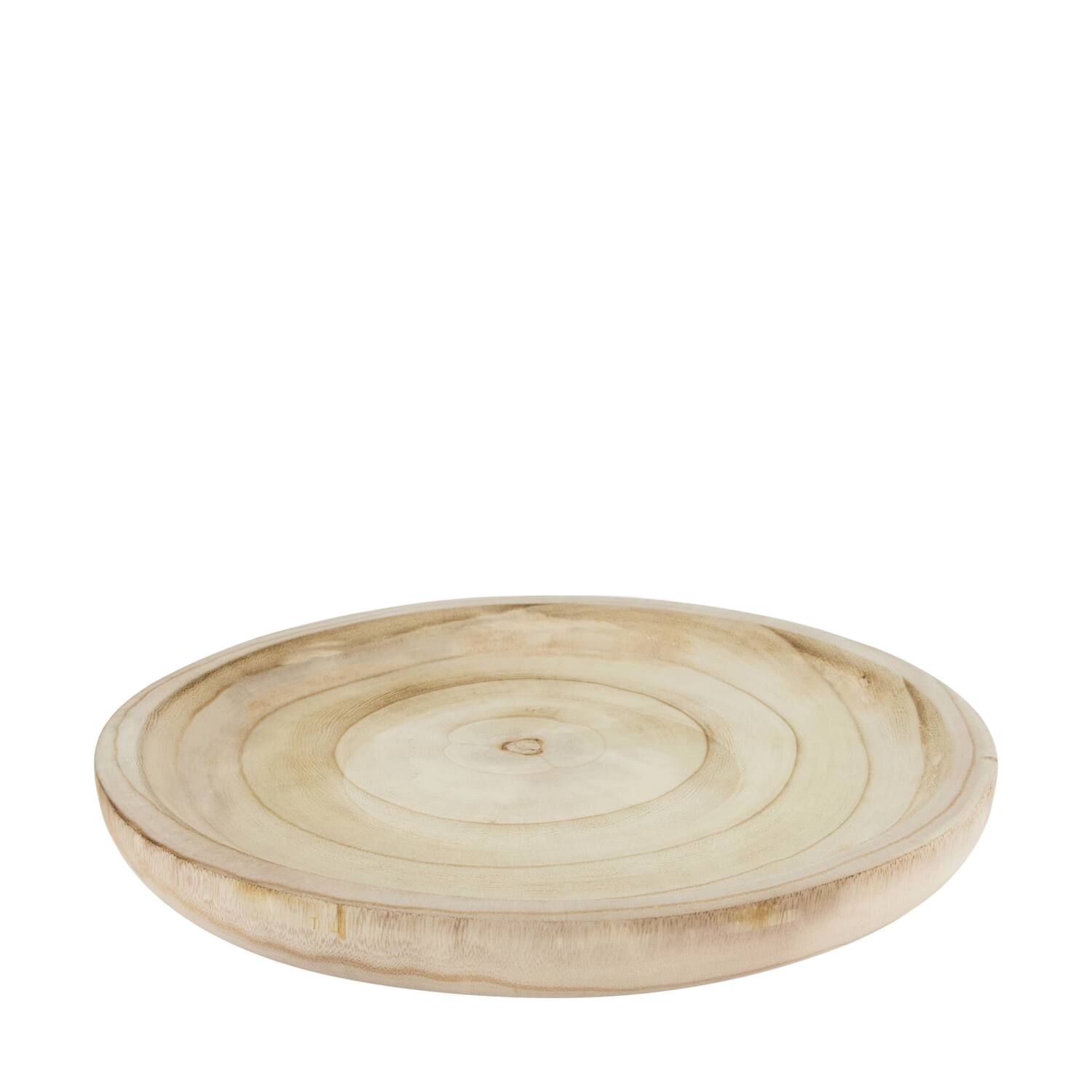 Tray round paulownia wood 38x38x4cm - Natural