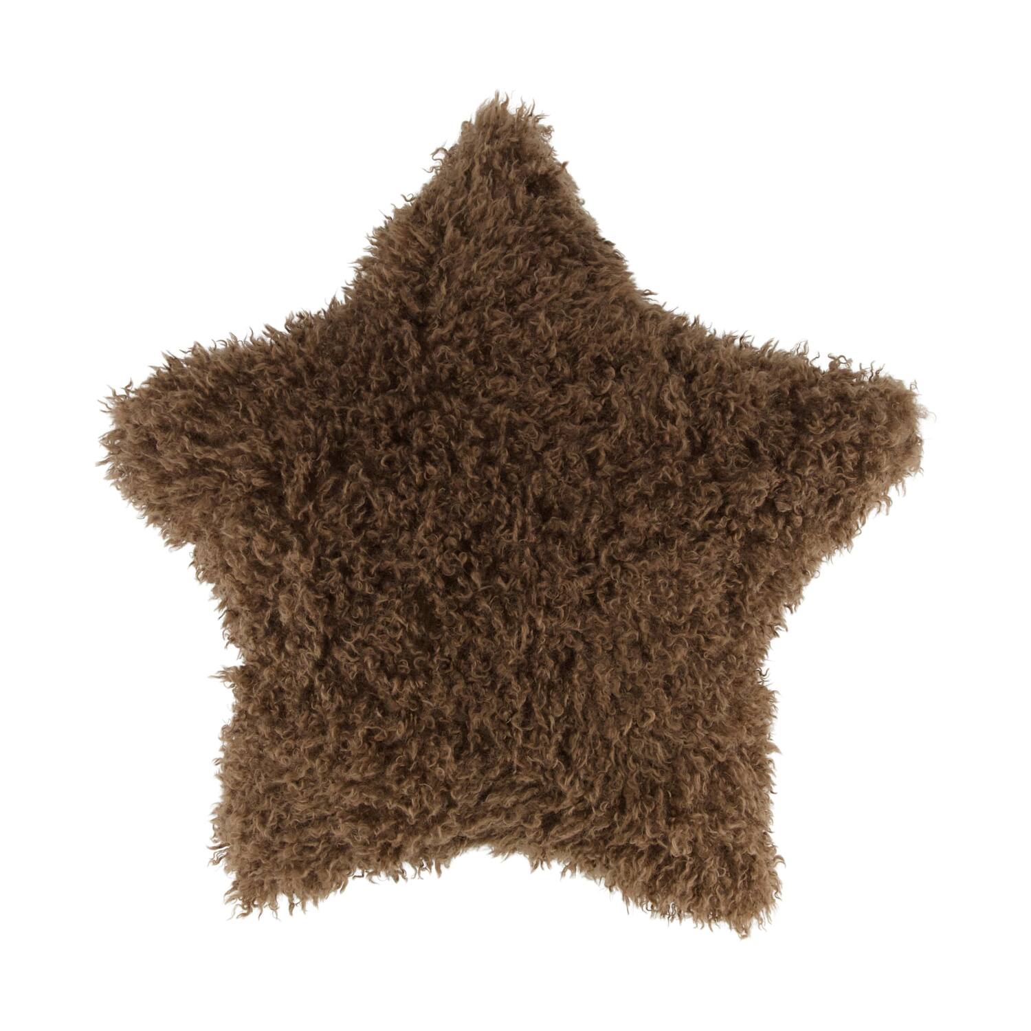 Cushion star polyester 45x45x8cm - Brown