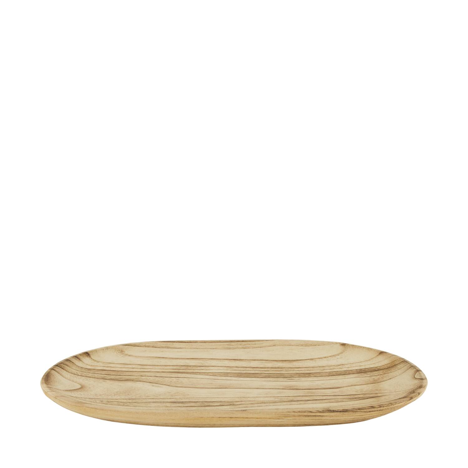 Tray oval paulownia wood 43x27x3cm - Natural