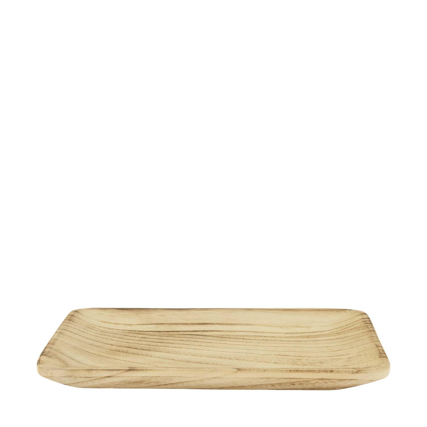 Tray rectangular paulownia wood 28x18x3cm