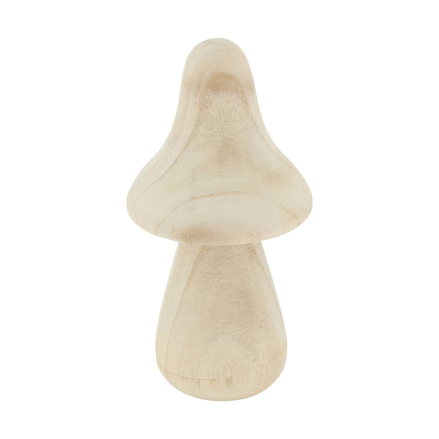 Mushroom paulownia wood 10x10x19cm - Natural