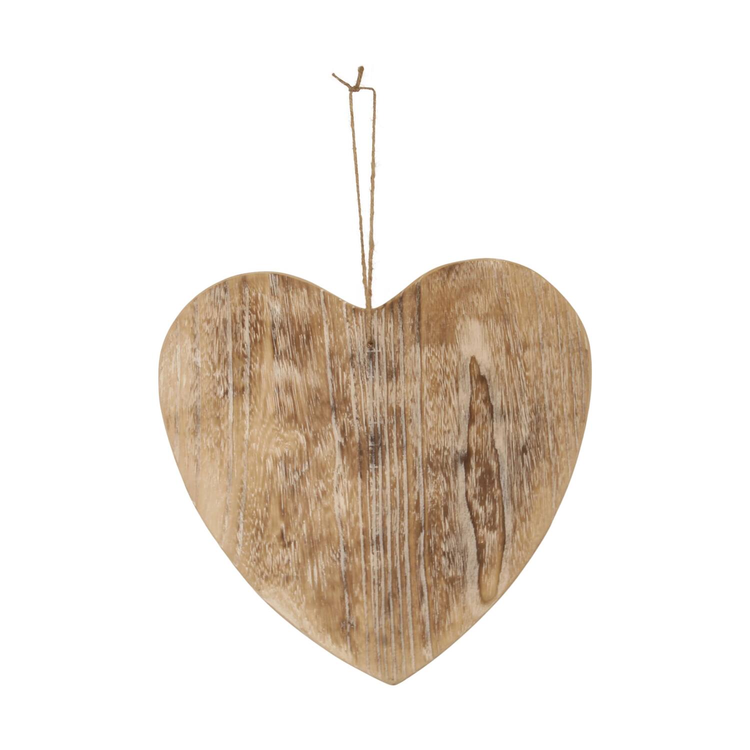Hanger heart paulownia wood 38x38x2cm - White