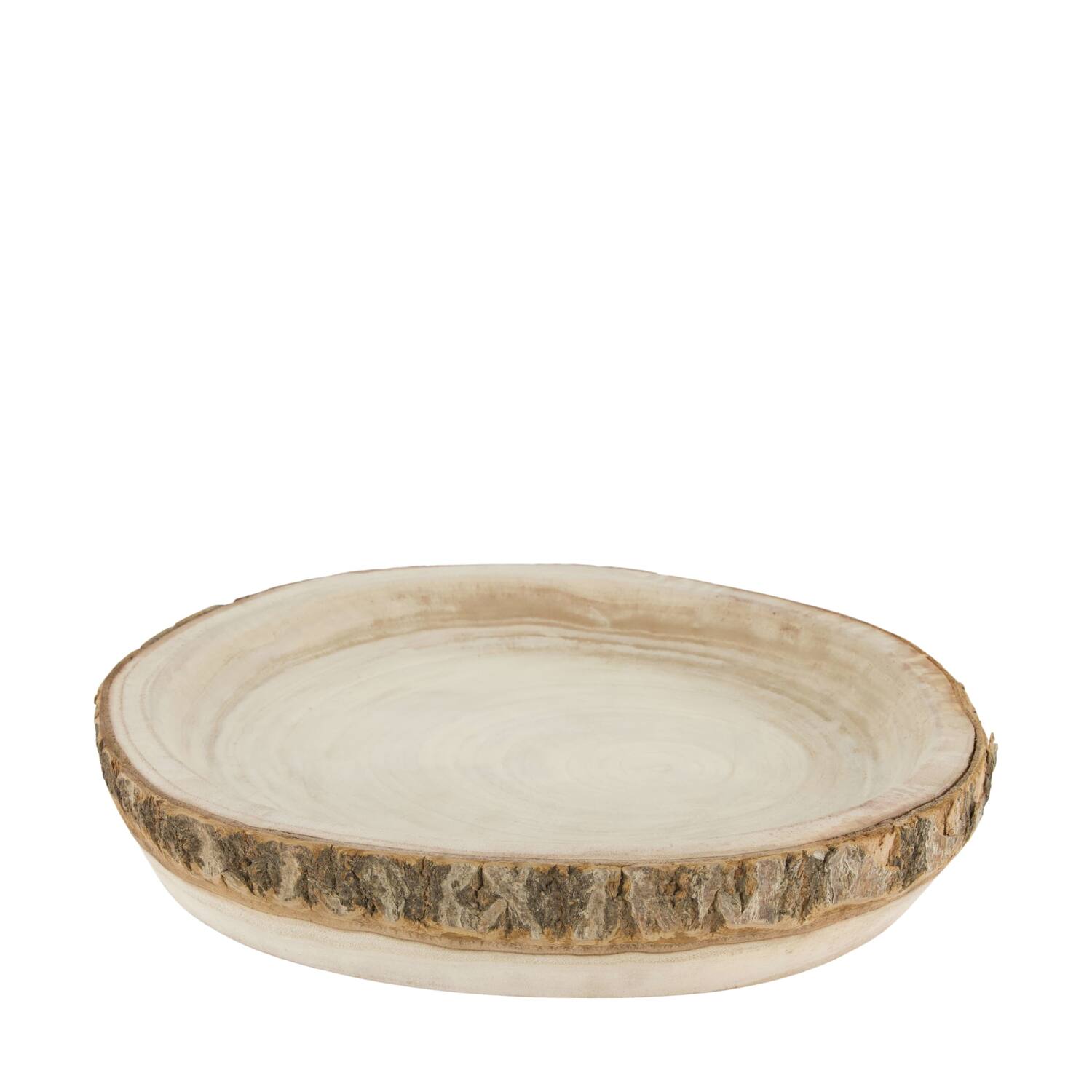 Bowl round bark paulownia wood 38x38x6cm