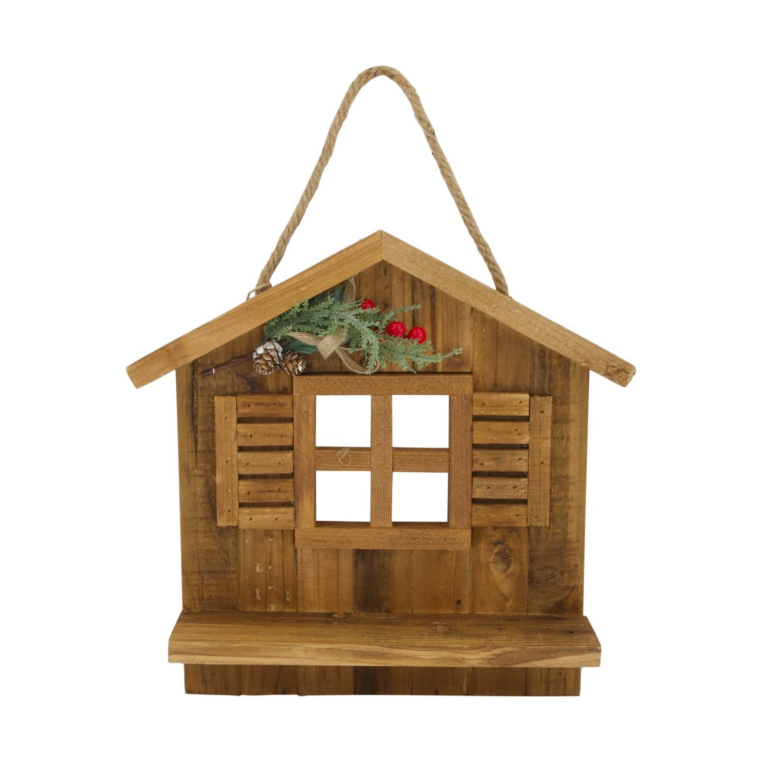 Hanger chalet historic wood 36x10x35cm - Natural