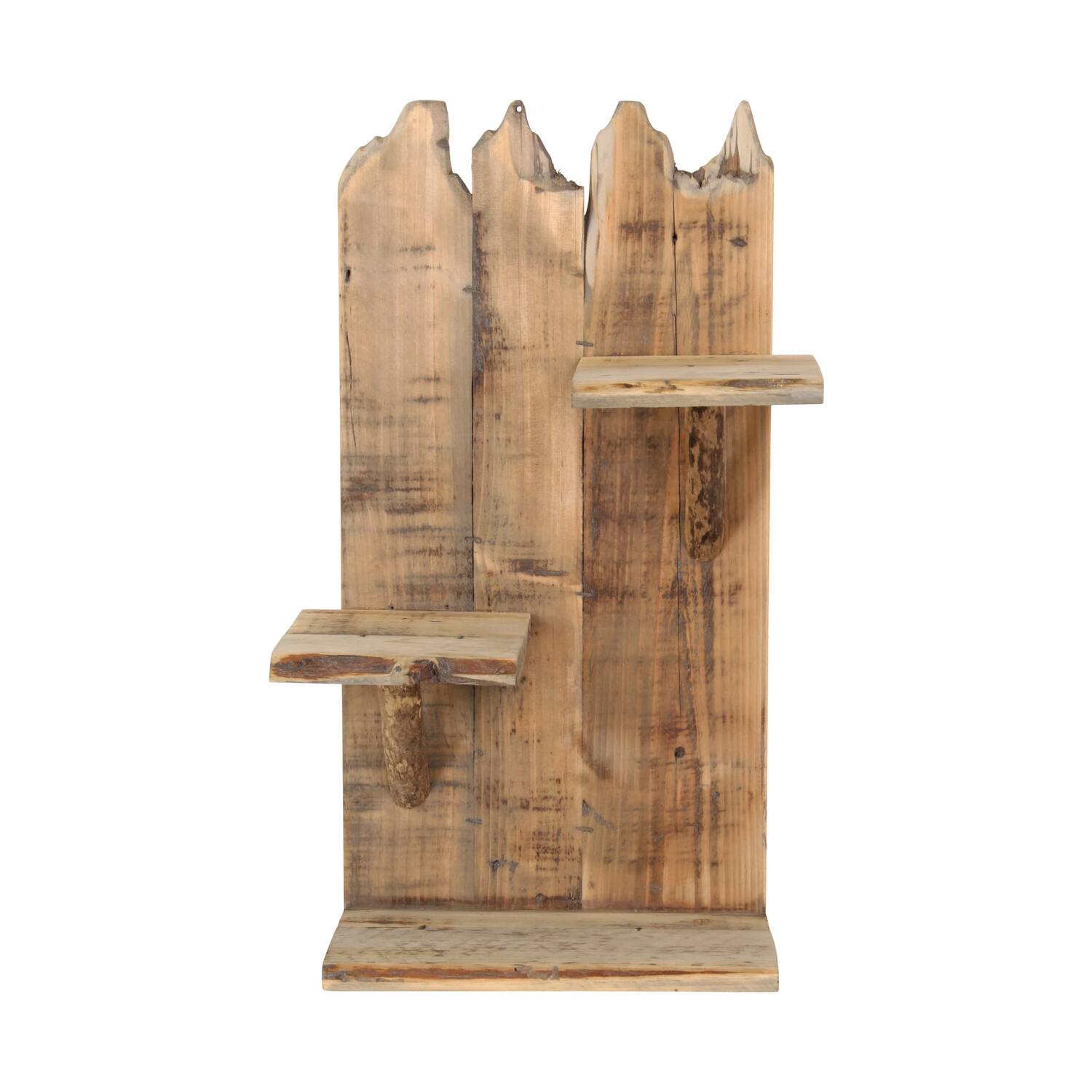 Wall rack historic wood 33x16.5x55cm - Natural