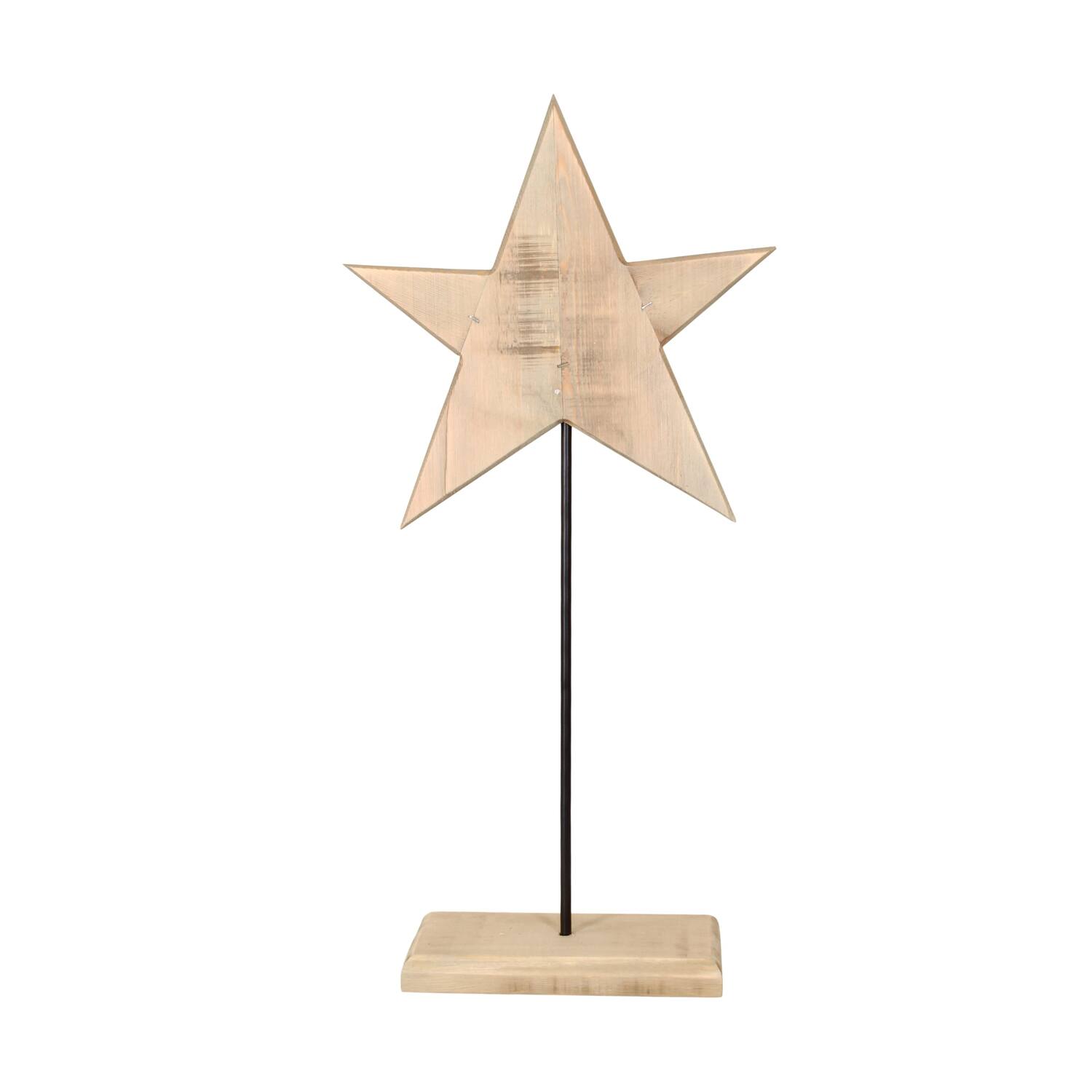Statue star historic wood 38x16x86cm KD - Natural