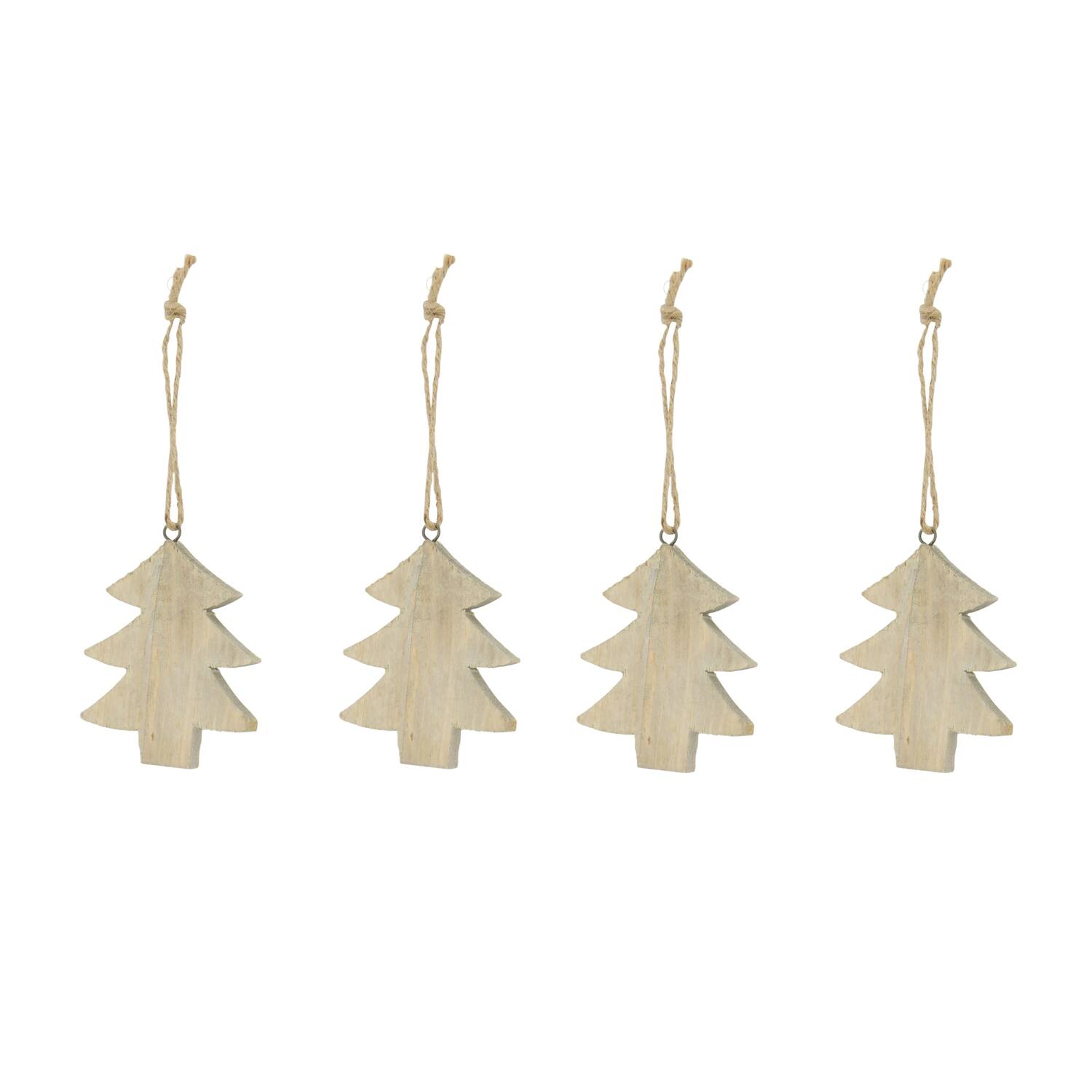 Bundle tree historic wood with hanger 10x1.5x11cm 4pc - Natural