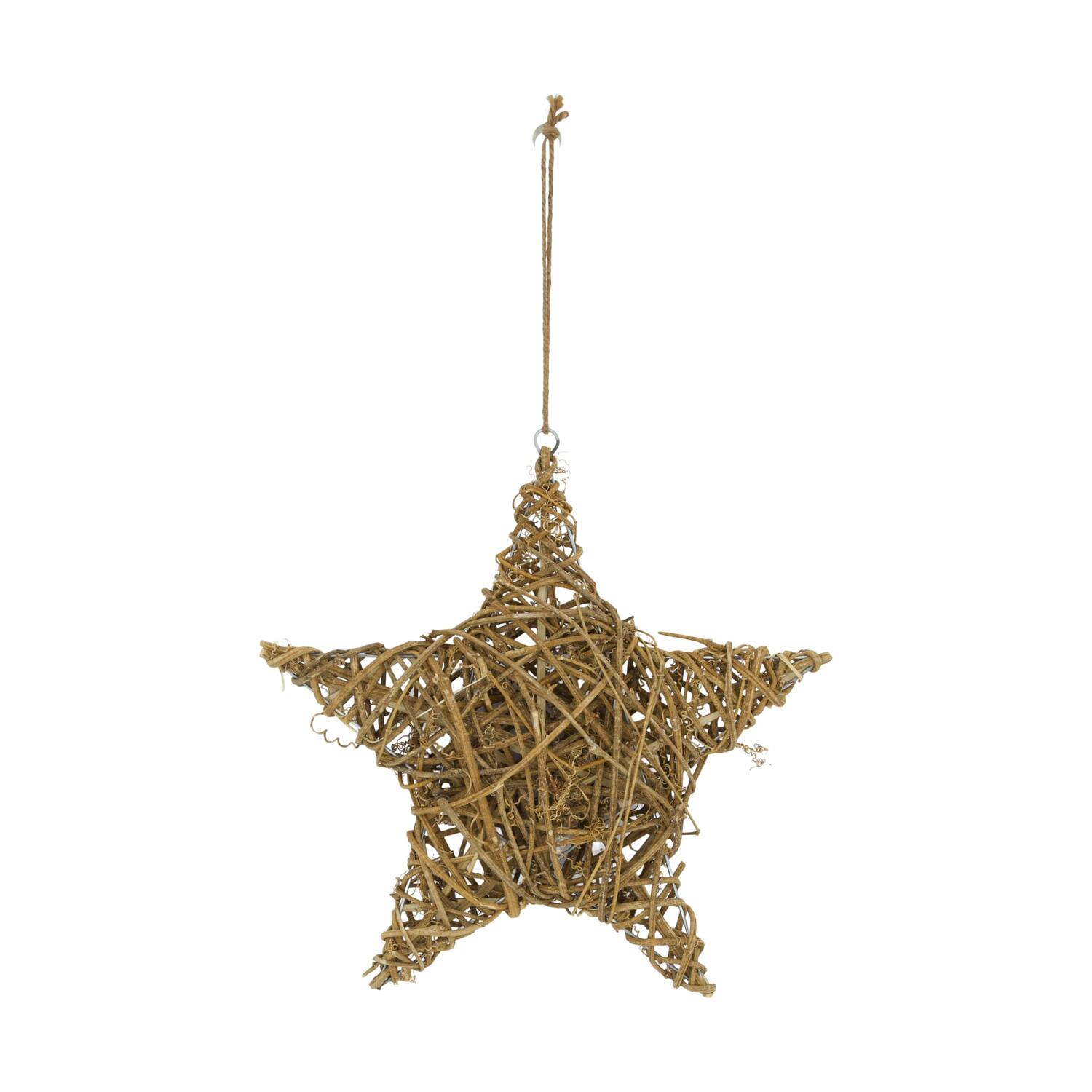 Hanger star rattan 38x6x38cm - Natural