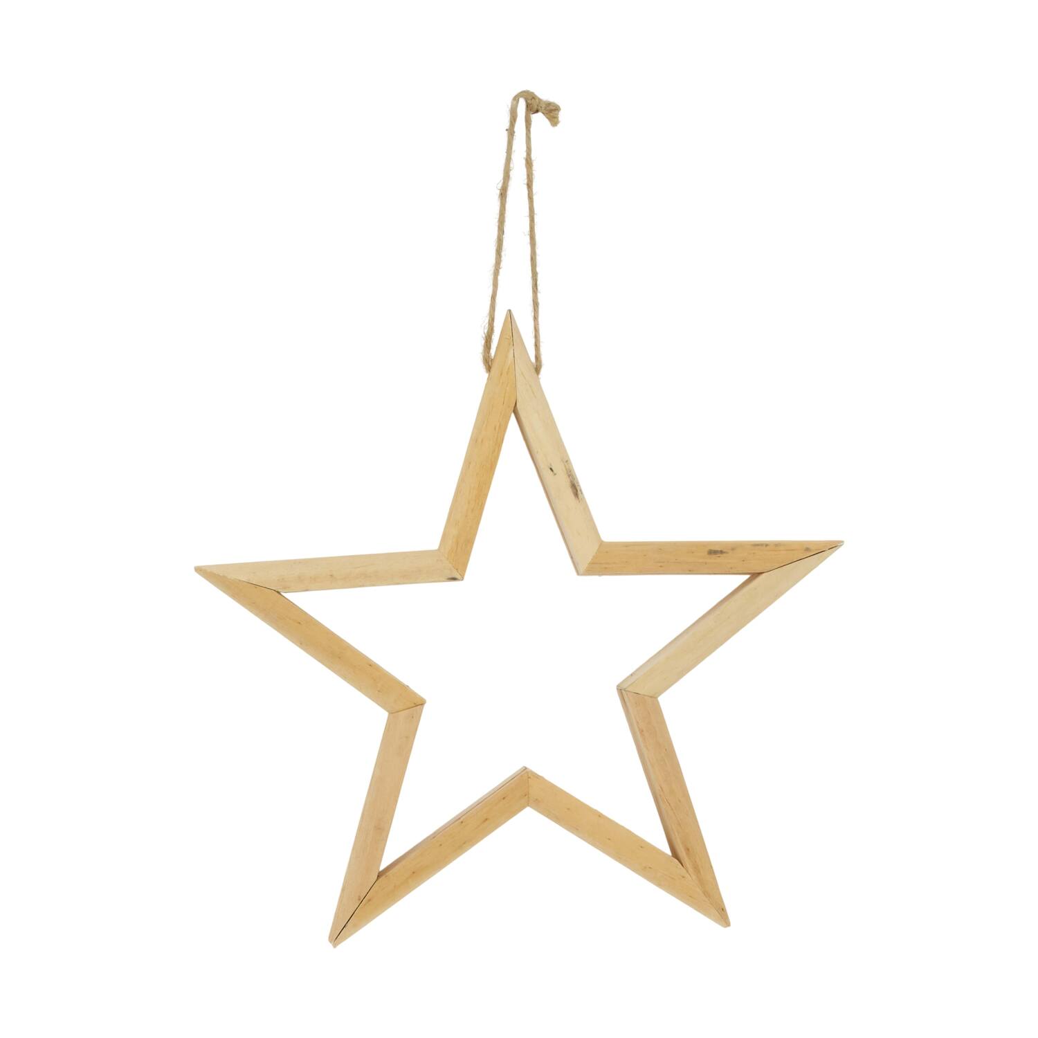 Hanger star poplar wood 45x3x45cm