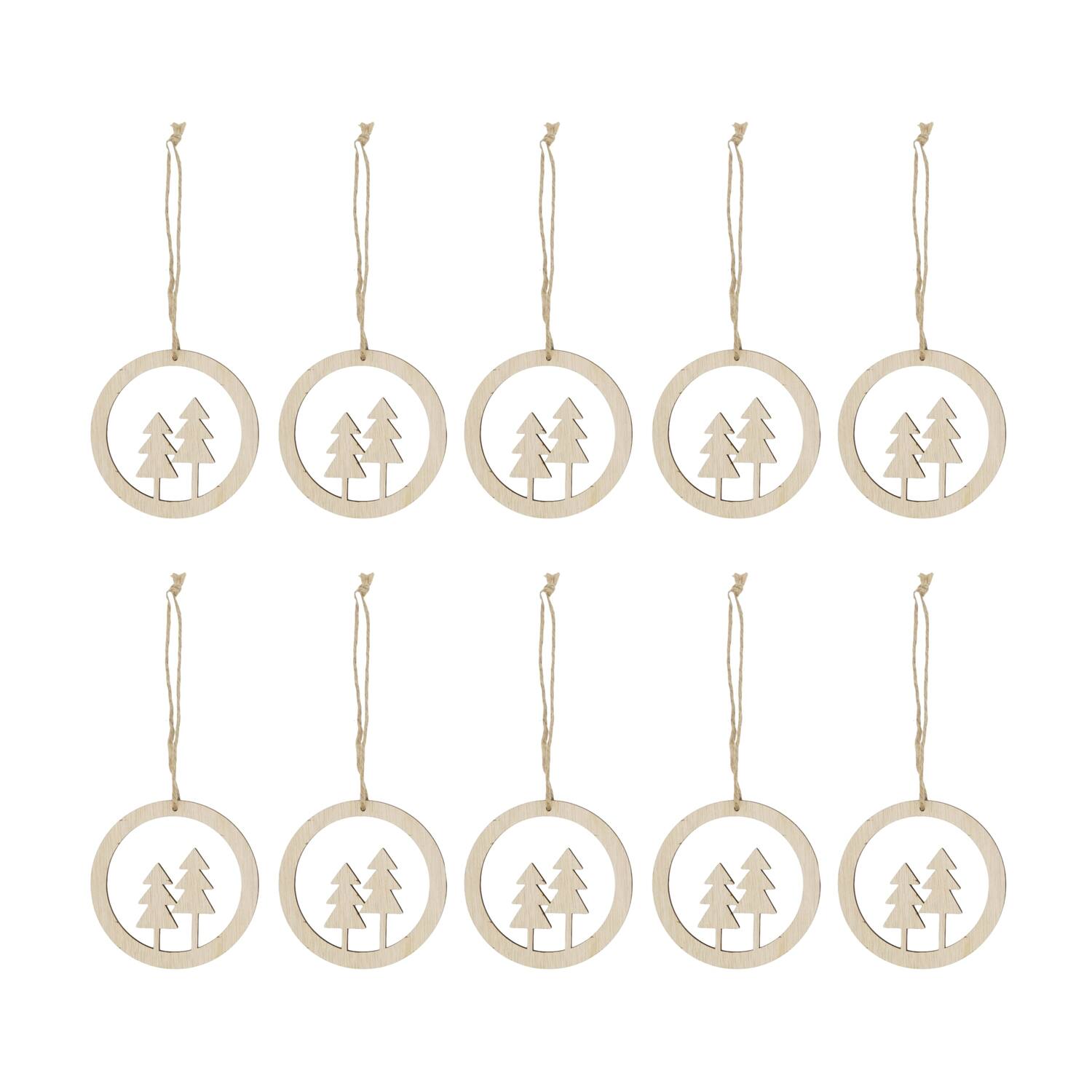 Hanger tree poplar wood bundle 10x0.5x10cm 10pc - Natural