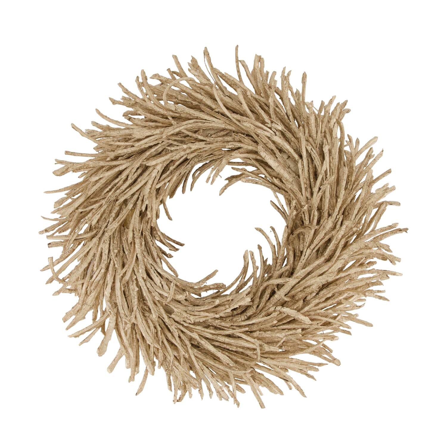 Wreath rattan 38x38x8cm - Gold