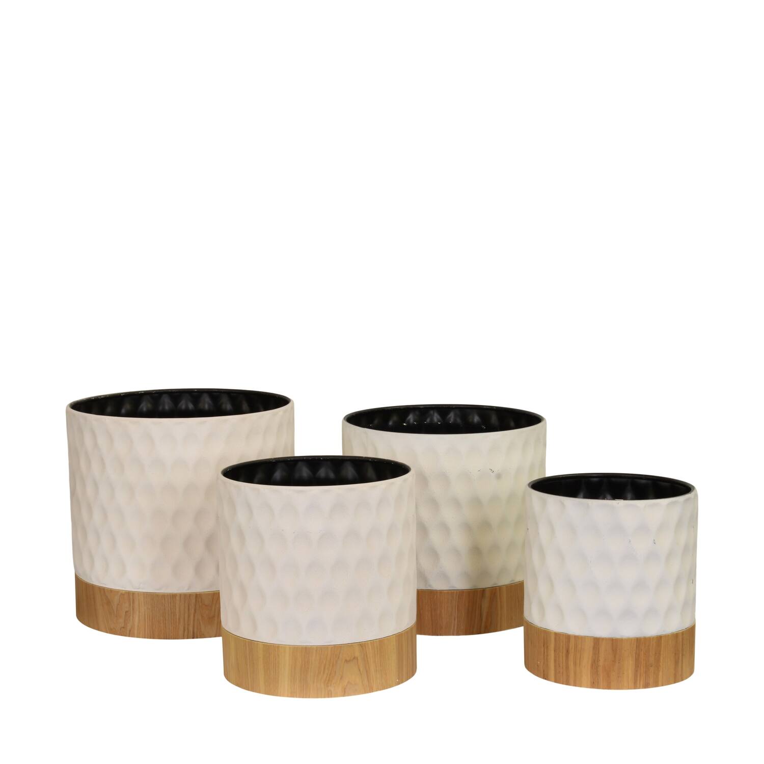 Planter round metal 38x38x36cm S/4