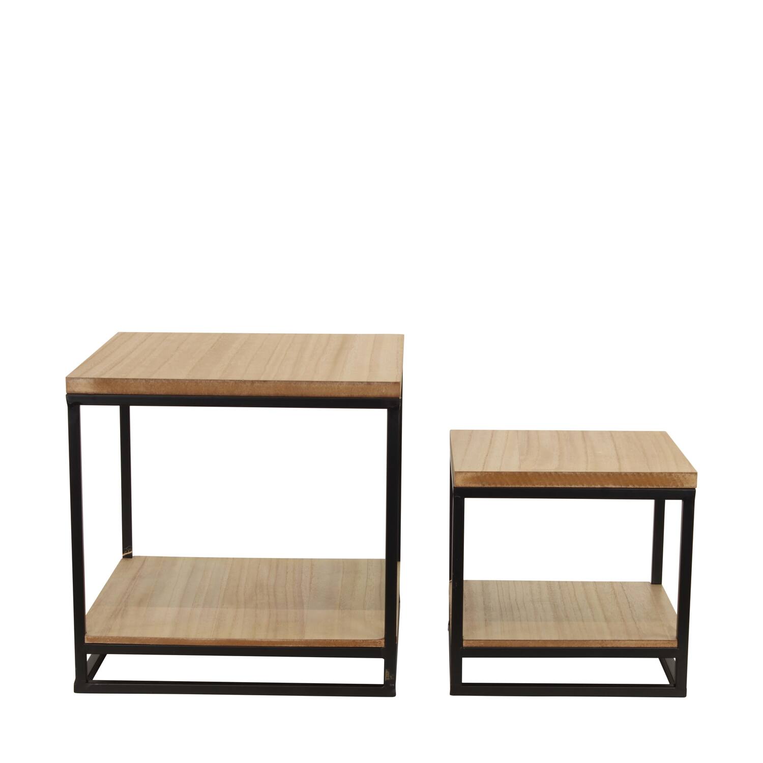 Table square metal / mdf 37x37x37cm S/2