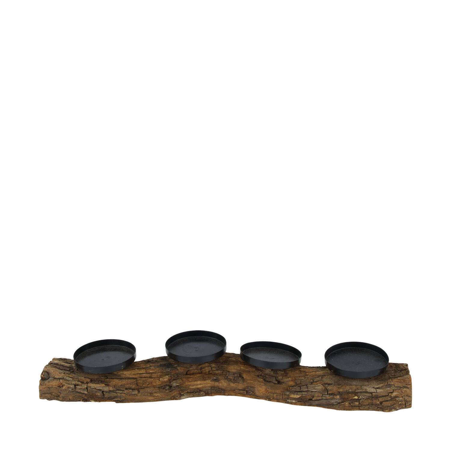 Pillar candle holder pine wood 48x9x7cm - Natural