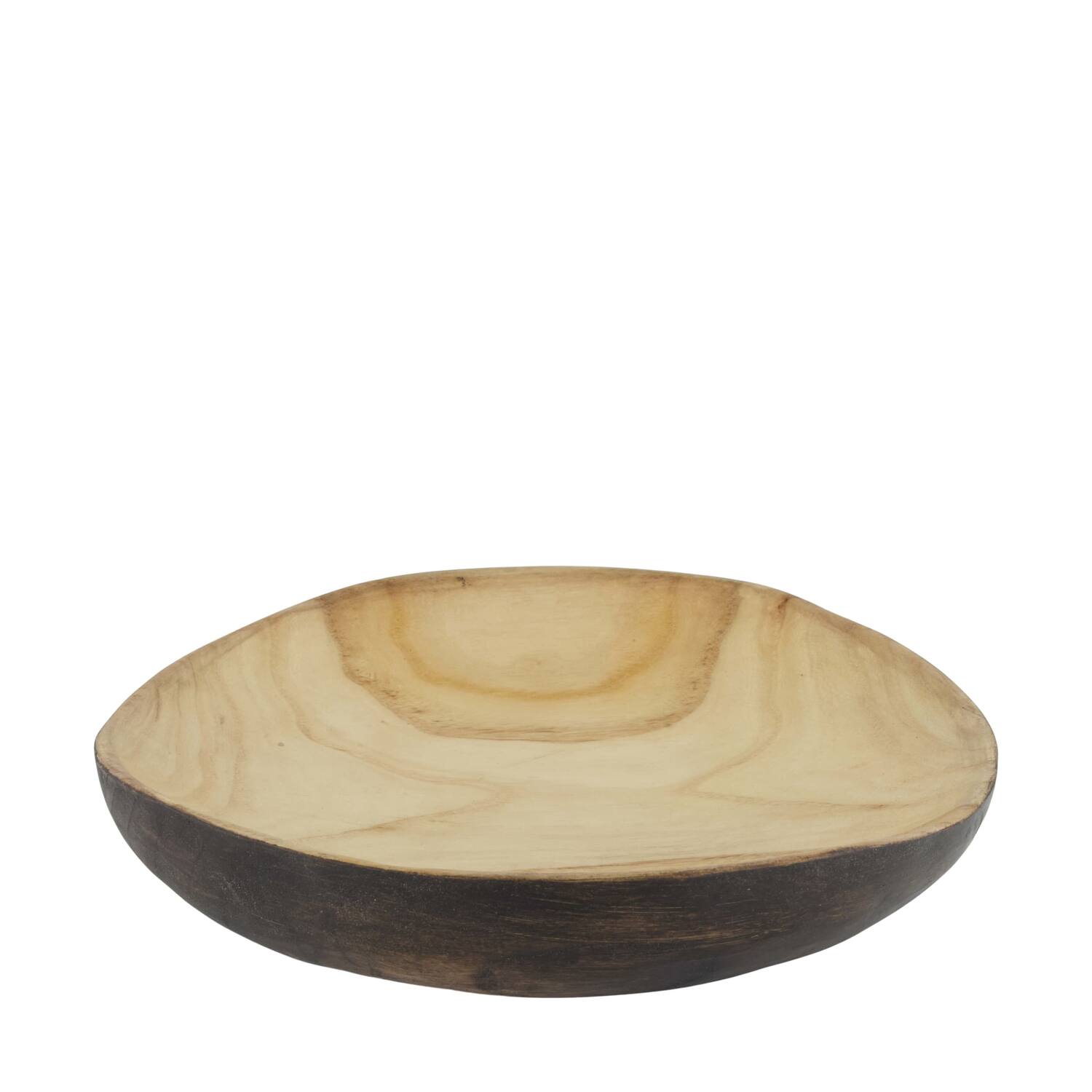 Bowl round paulownia wood 32x32x7cm - Brown