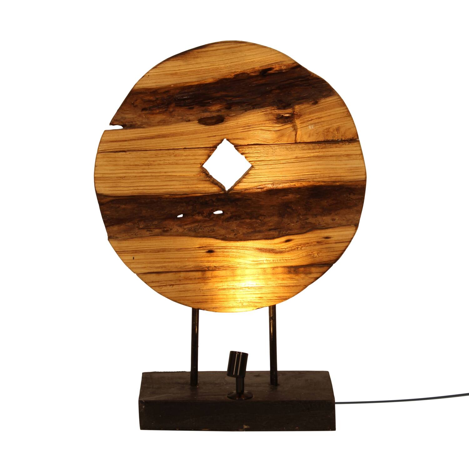 Table lamp paulownia wood 34x14x48cm
