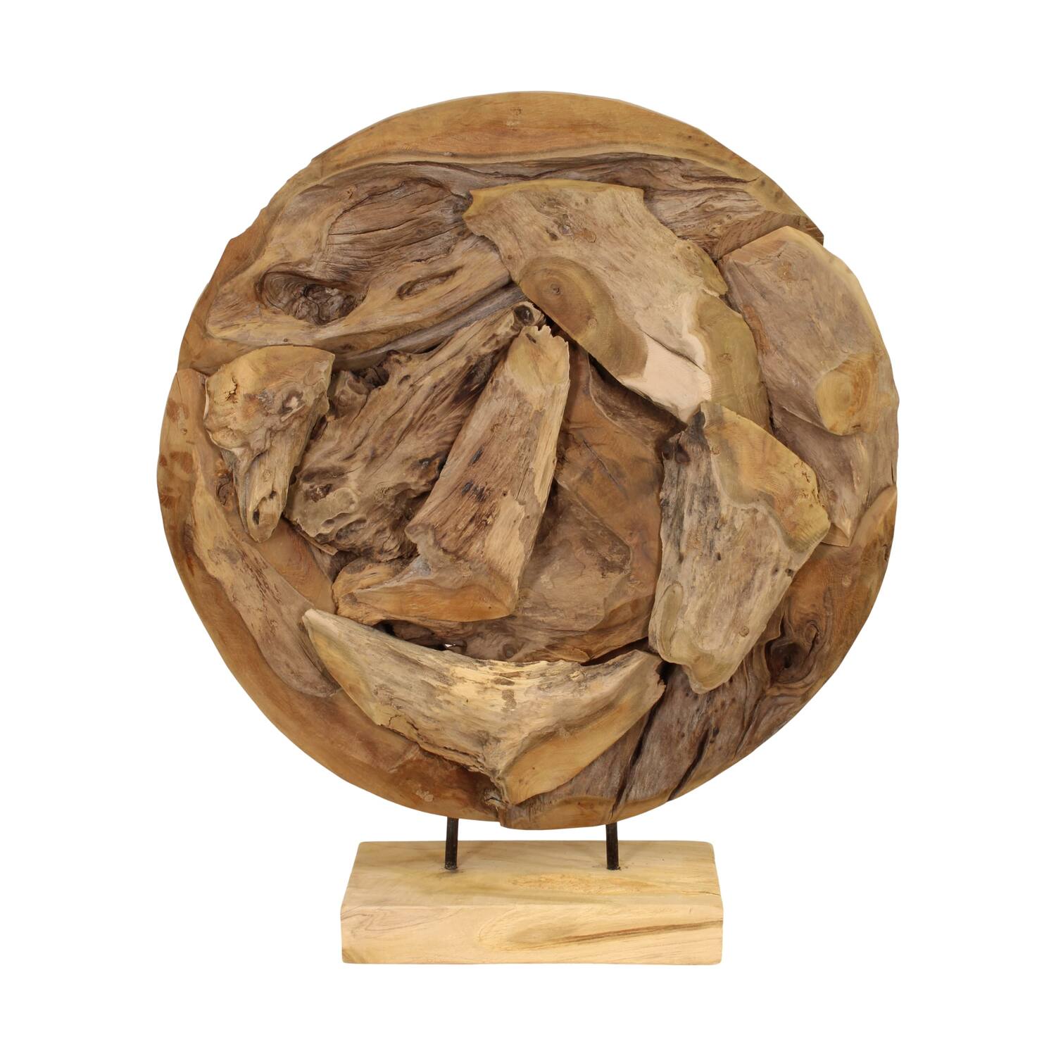Statue round erosion wood 58x14x67cm