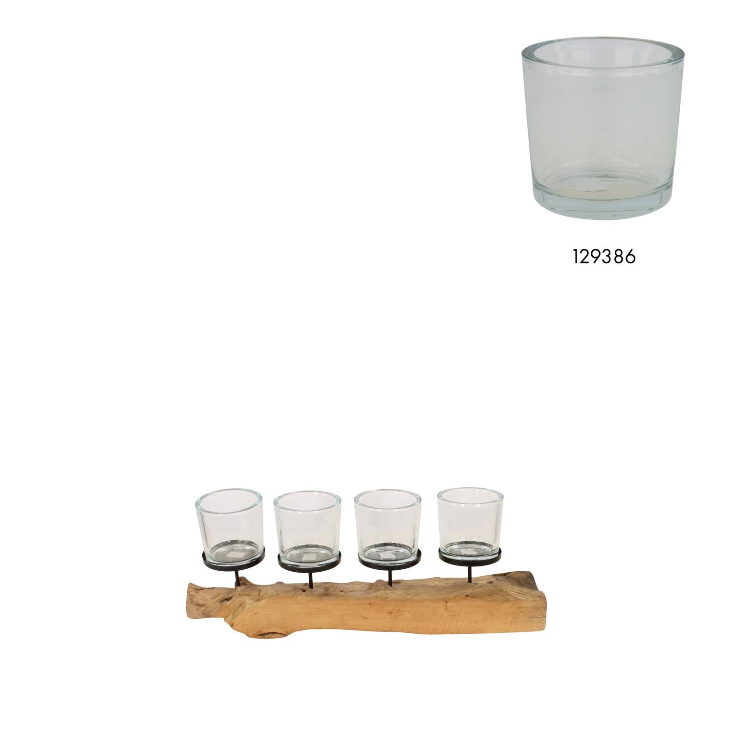 Pillar candle holder erosion wood 70x15x15cm - Natural