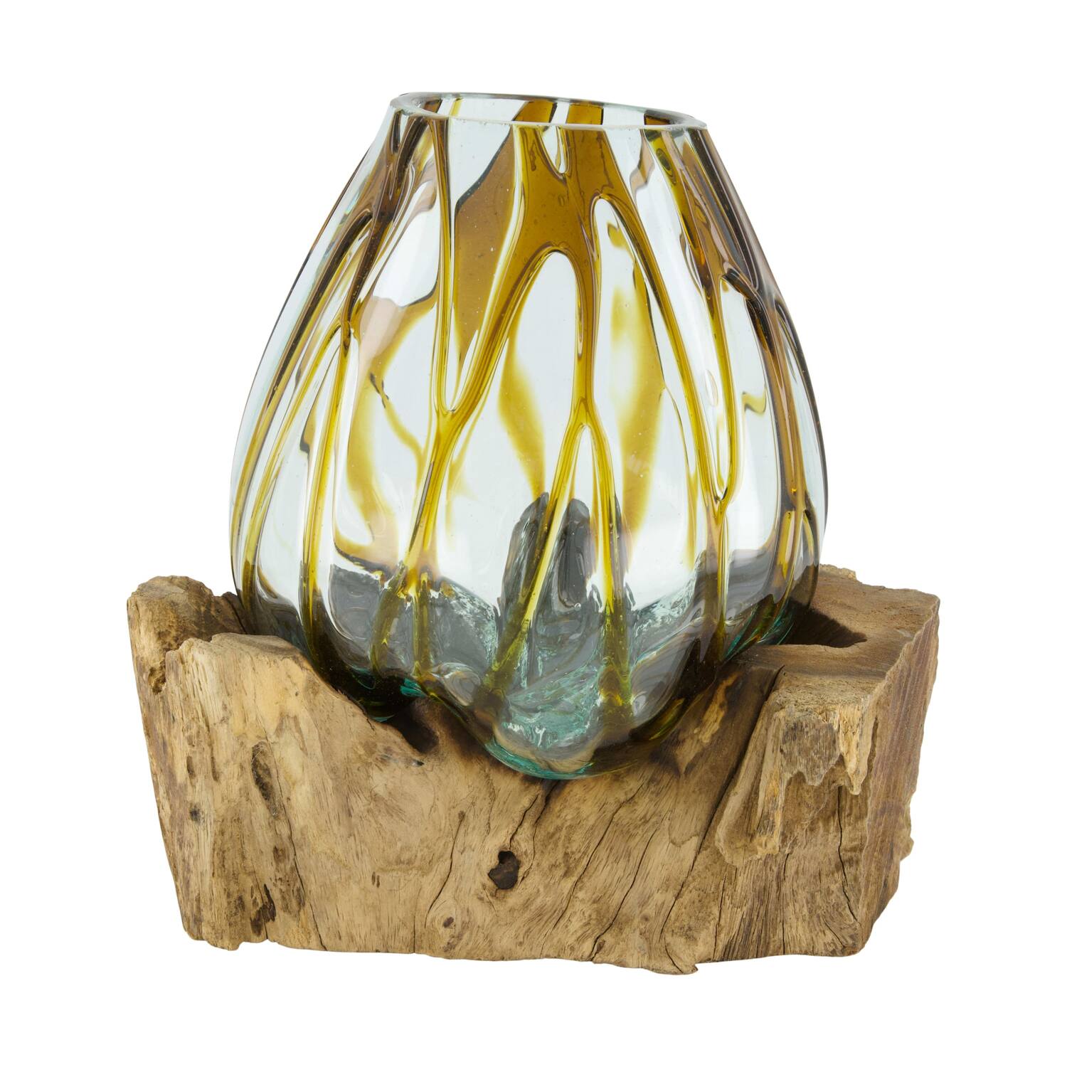 Root gamal wood with glass 26x22x26cm