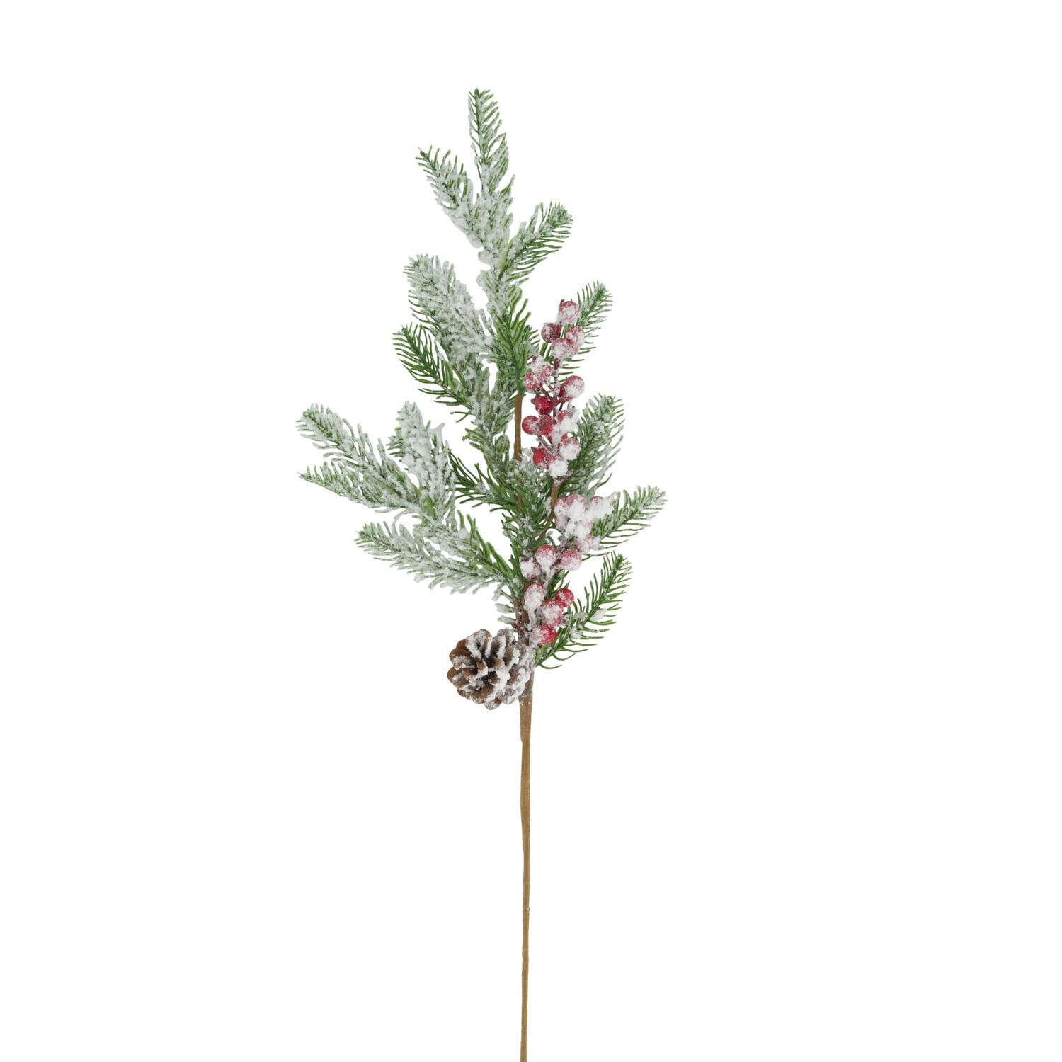 Branch berry and pinecone artificial 77x30x5cm - Green