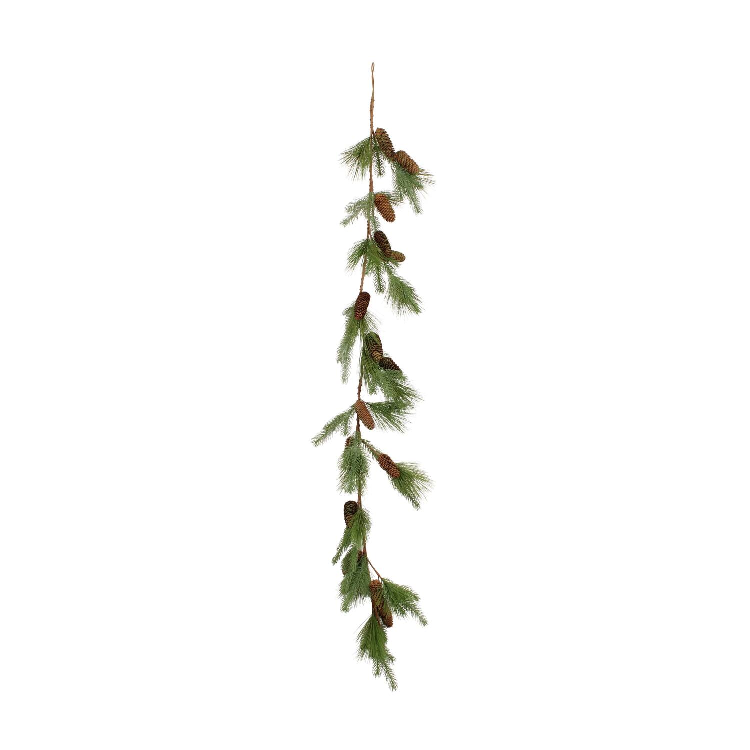 Garland pine needle with pinecones artificial 180x15x6cm - Green
