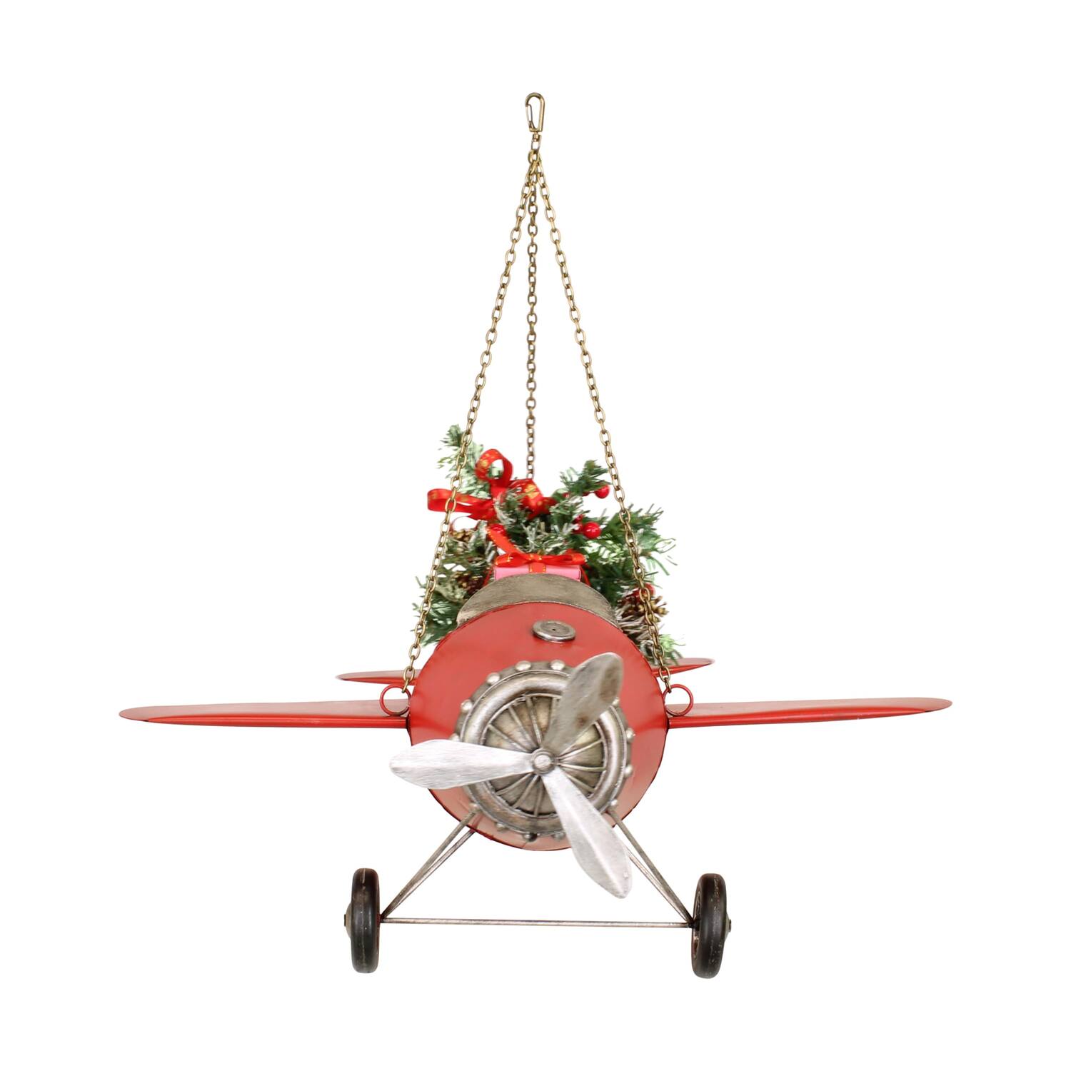 Figurine airplane metal 45x49.5x38cm - Red
