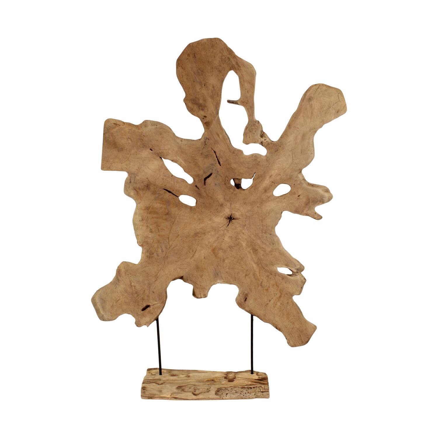 Statue organic teak wood on feet 90x20x140cm