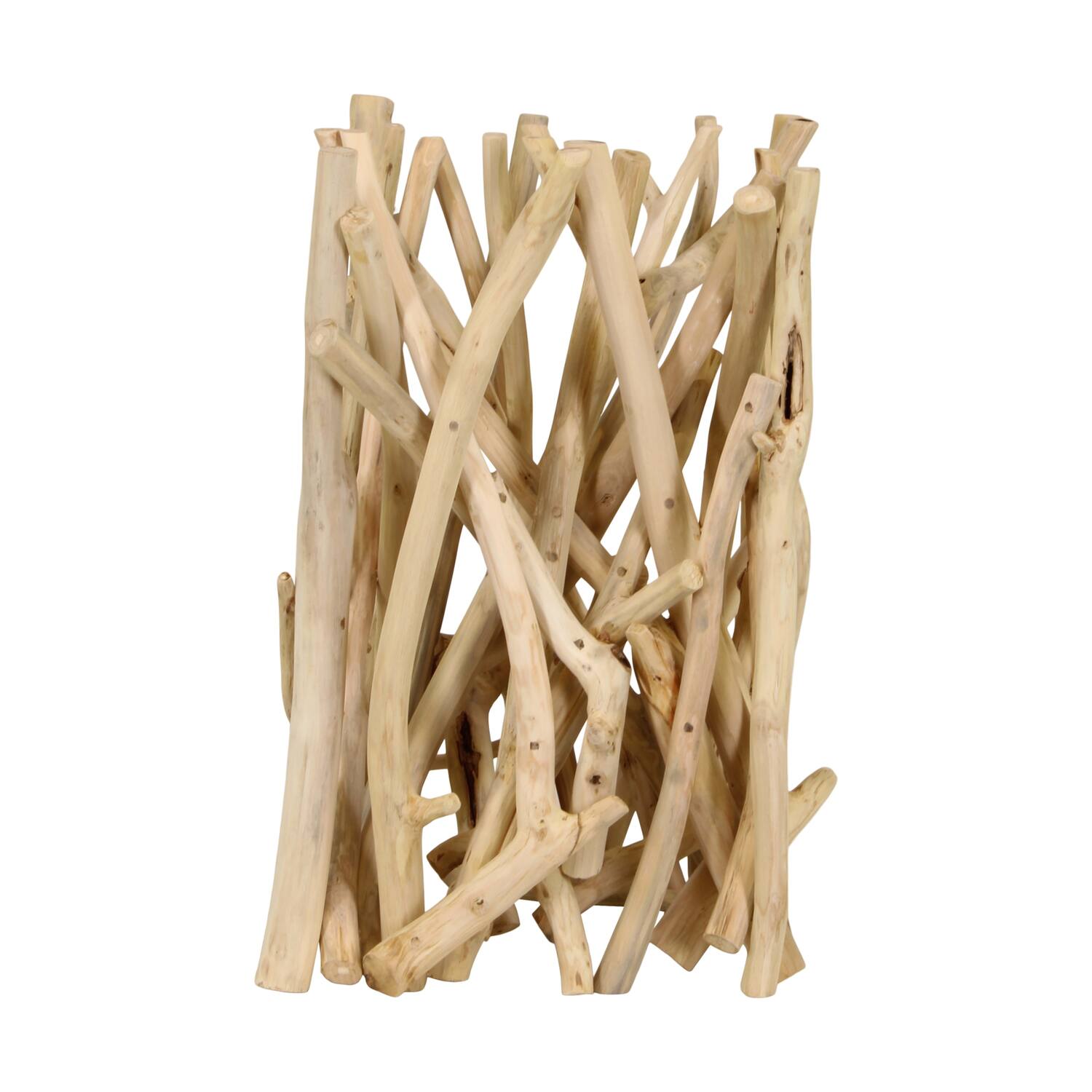Flower base teak wood square 38x38x58cm Natural