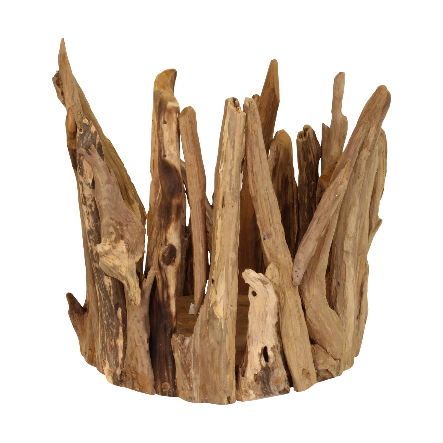 Flower base teak wood round d38h38cm Natural