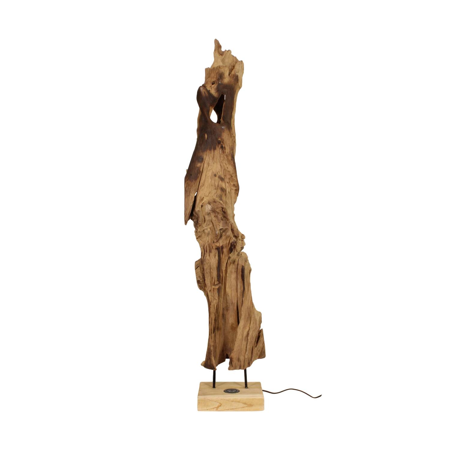 Lampe de sol organique bois de teck 30x20x120cm naturel