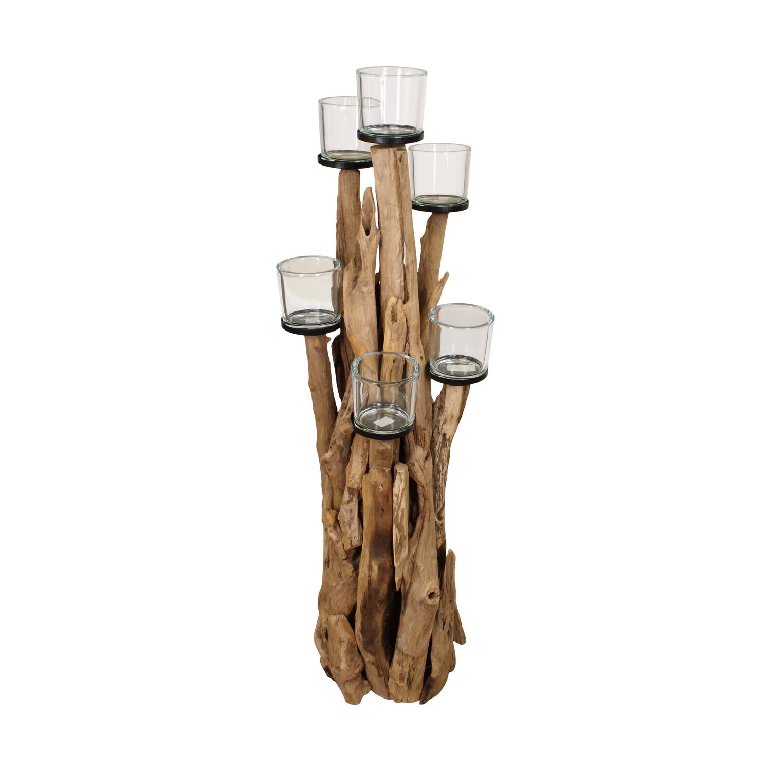 Pillar candle holder teak wood d38h120cm Natural