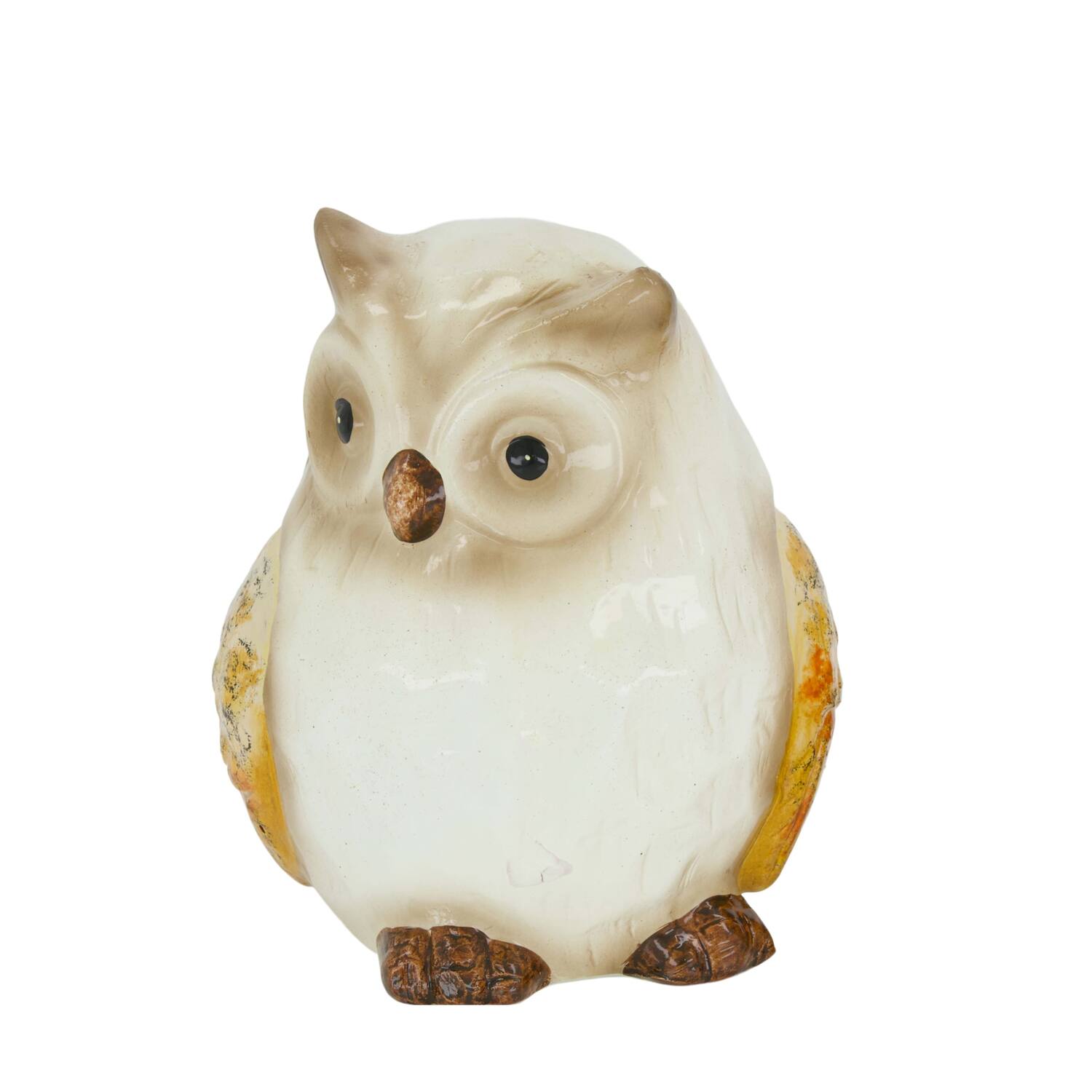 Figur Eule terrakotta 13x13x16cm beige