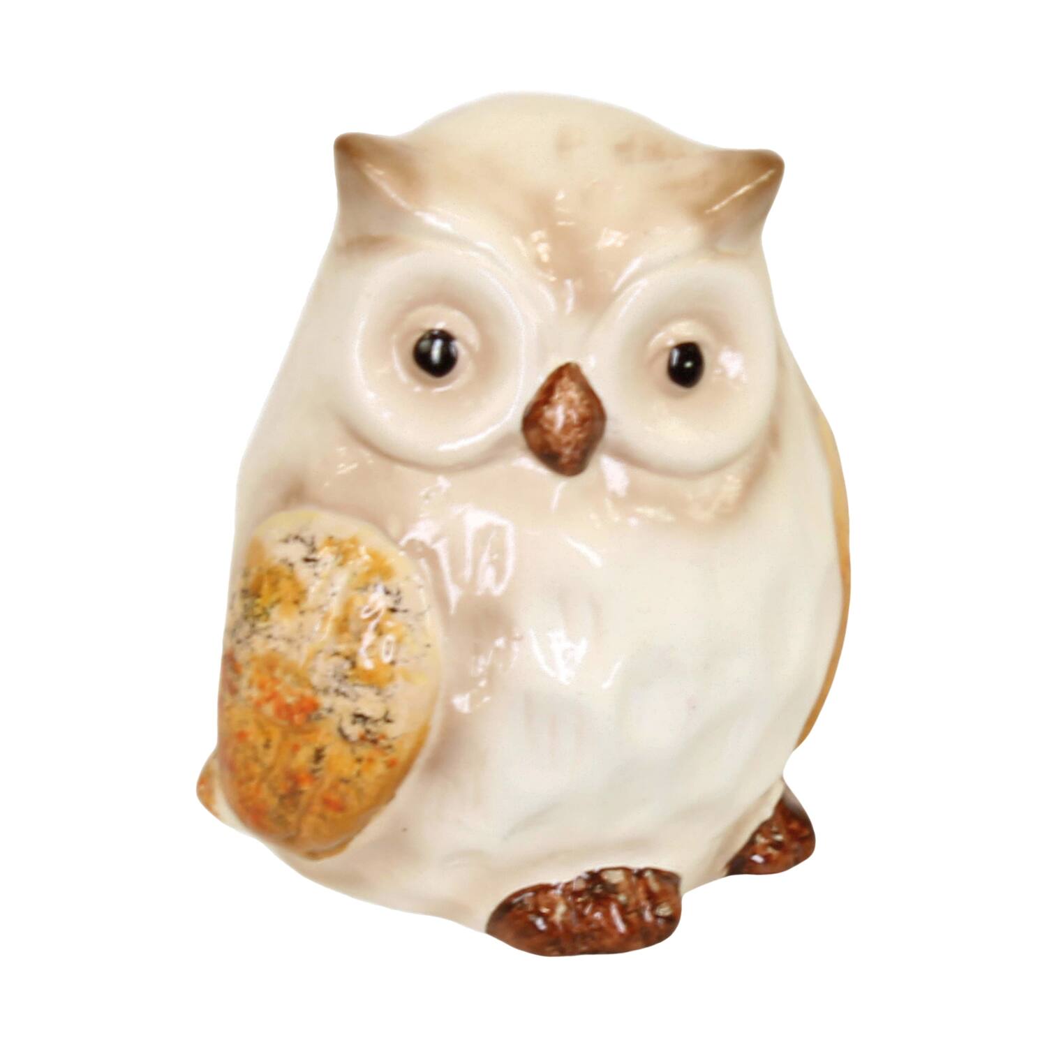 Figur Eule terrakotta 10x10x13cm beige