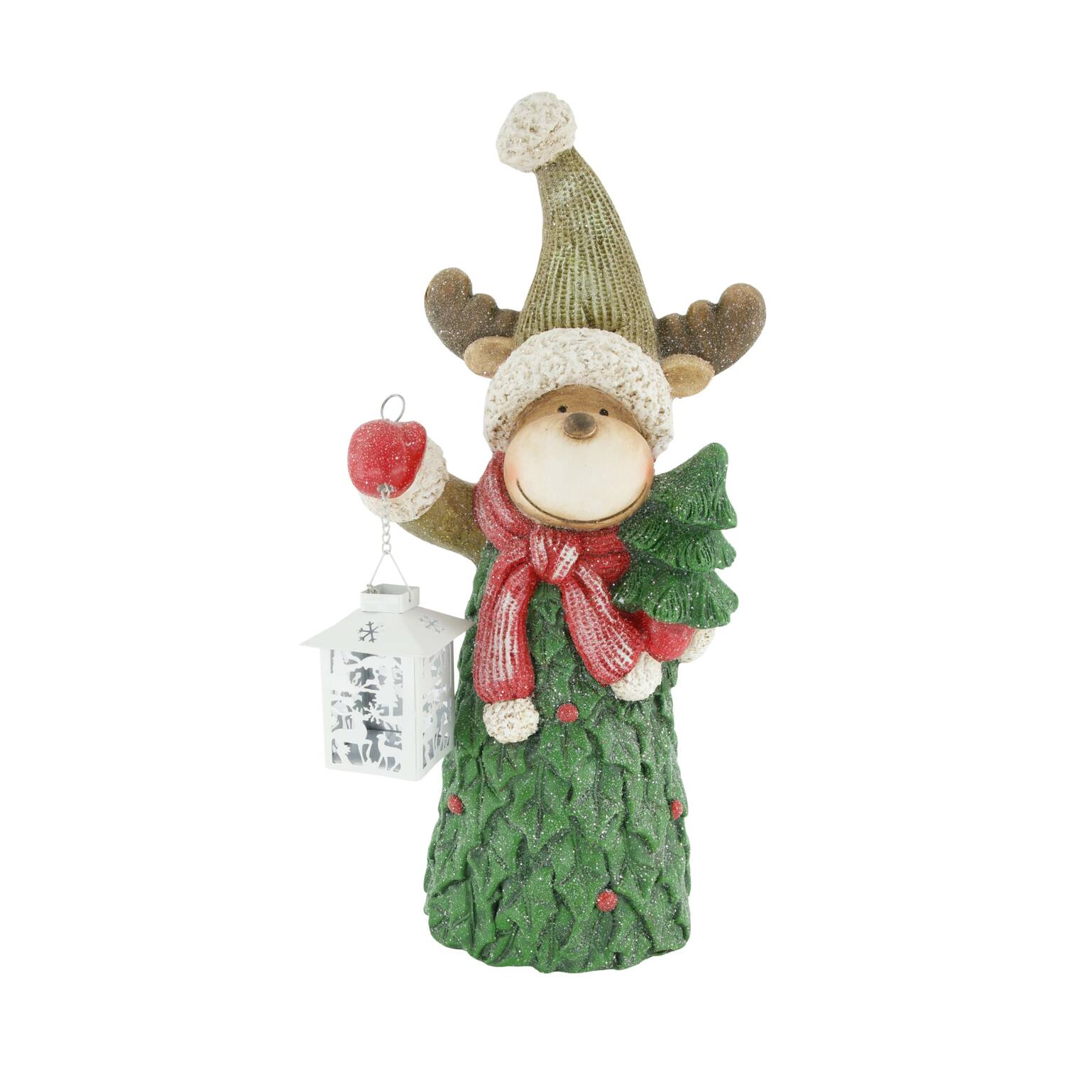 Figurine reindeer with lantern magnesium 22x15x50cm