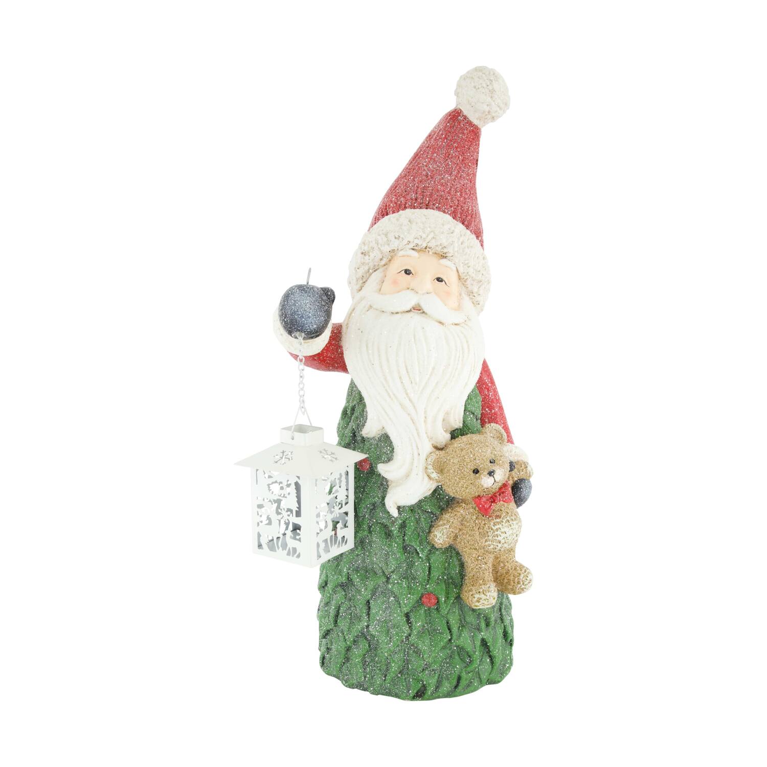 Figur Weihnachtsmann mit Laterne Magnesium 21x17x50cm gemischt