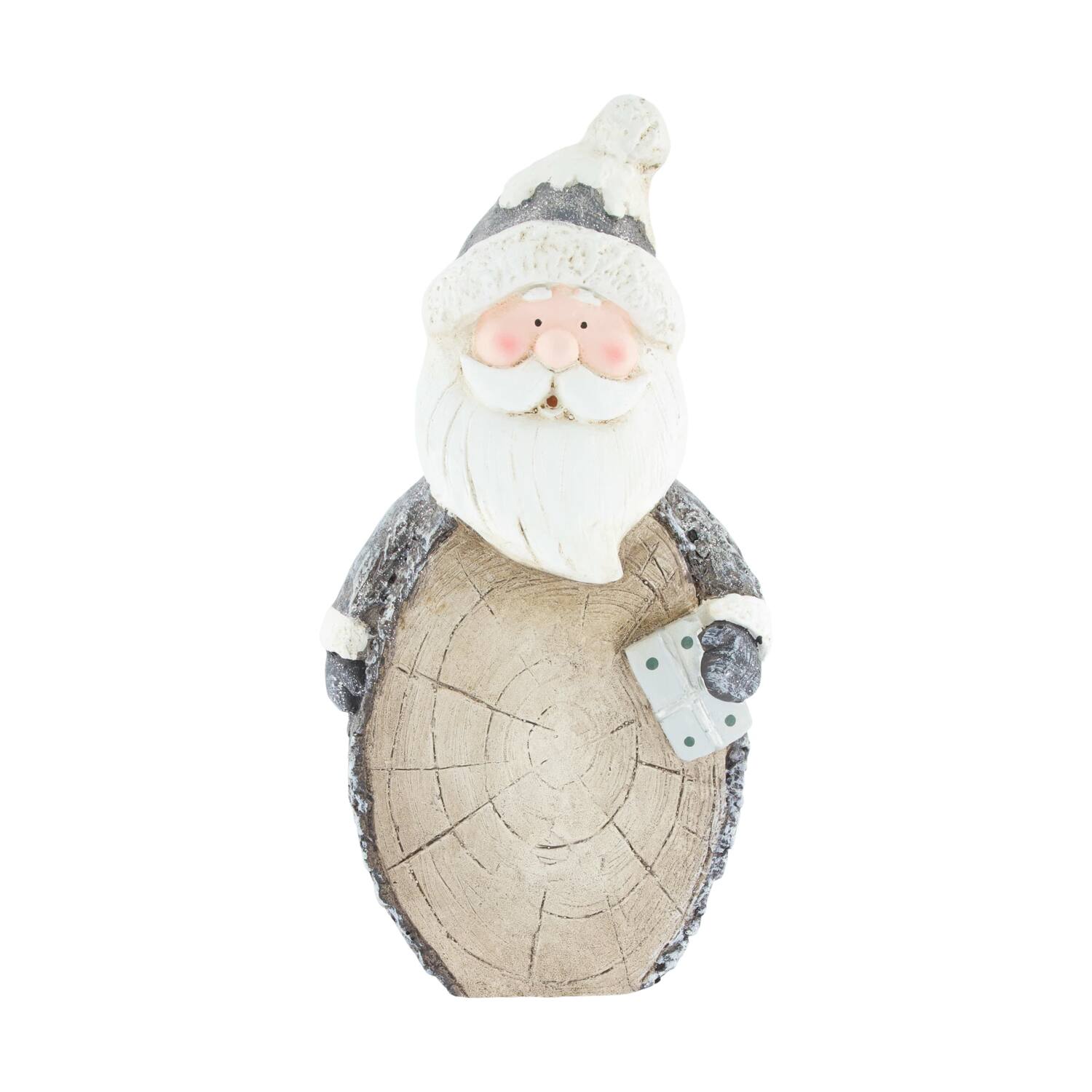 Figurine bonhomme de neige magnésium 21x11x40cm gris blanc