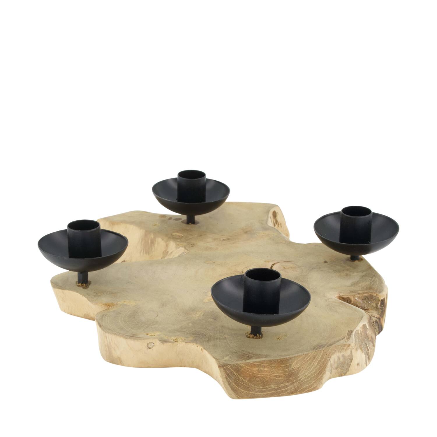 Dinnercandle holder teak wood 30x30x6.5cm