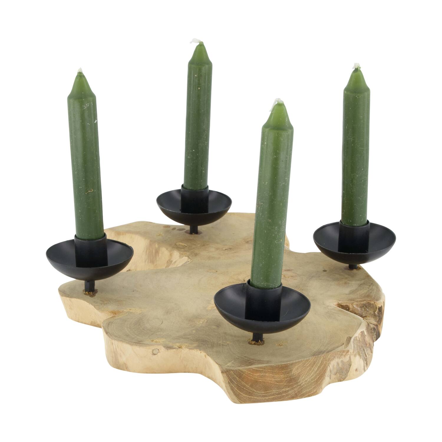 Dinnercandle holder teak wood 30x30x6.5cm